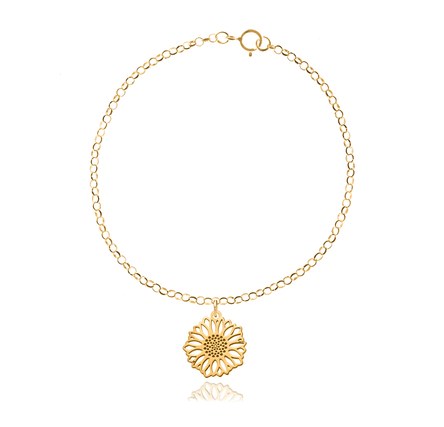 Pulsera Girasol Dorado de Plata con Baño de Oro para Mujer por Anante Joyeria