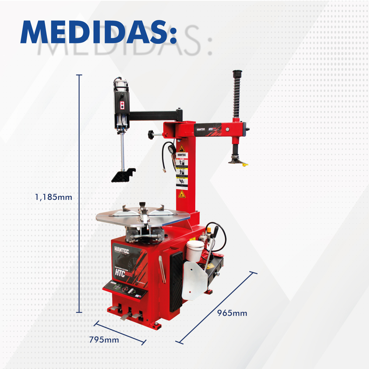 Desmontadora Llantas Hantec Rin 10 a 24  con Brazo Robótico