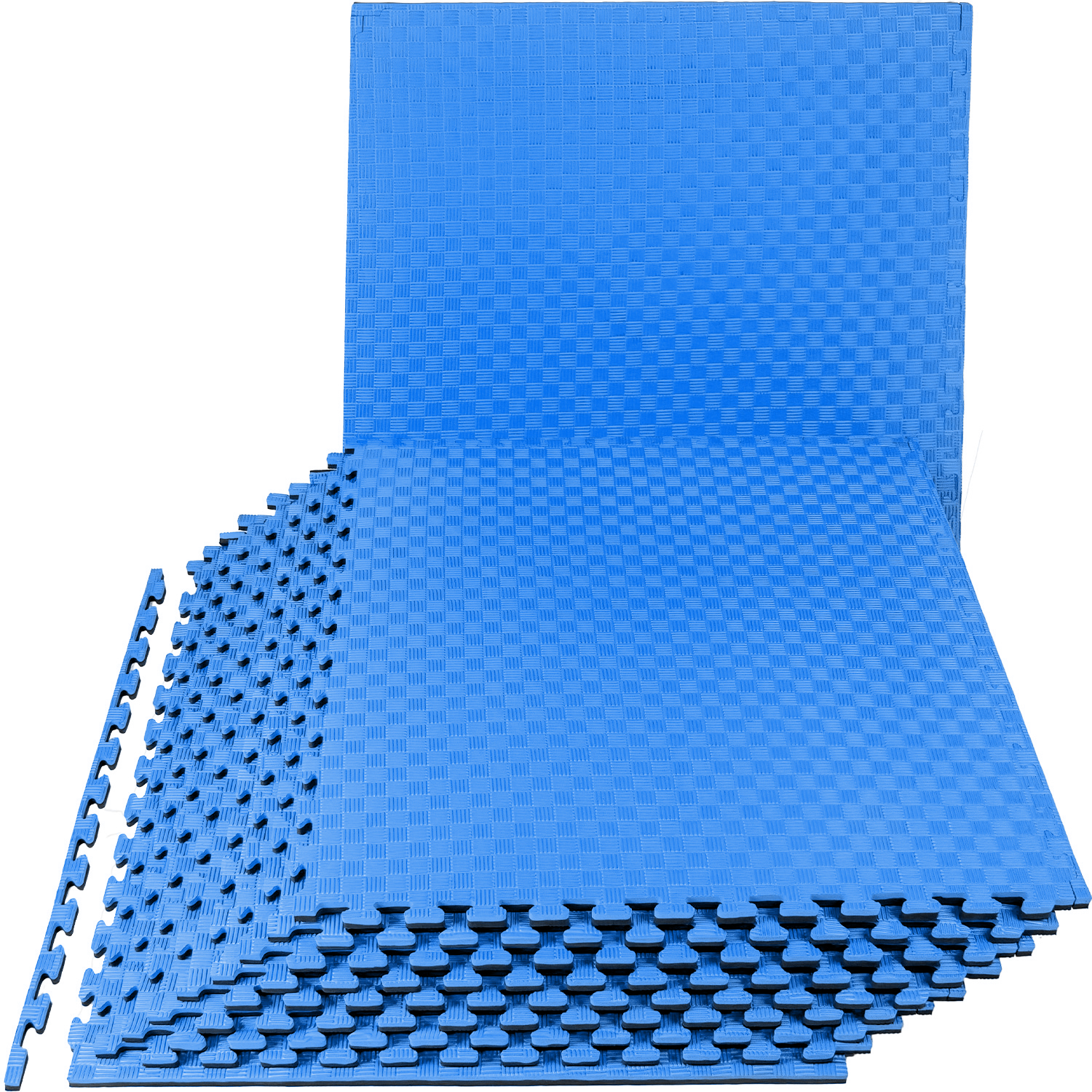 Tatami Tapete Ejercicio Foamy 10 piezas Piso 100 x 100 cm Gym Artes Marciales 2cm Antiderrapante Azul Negro