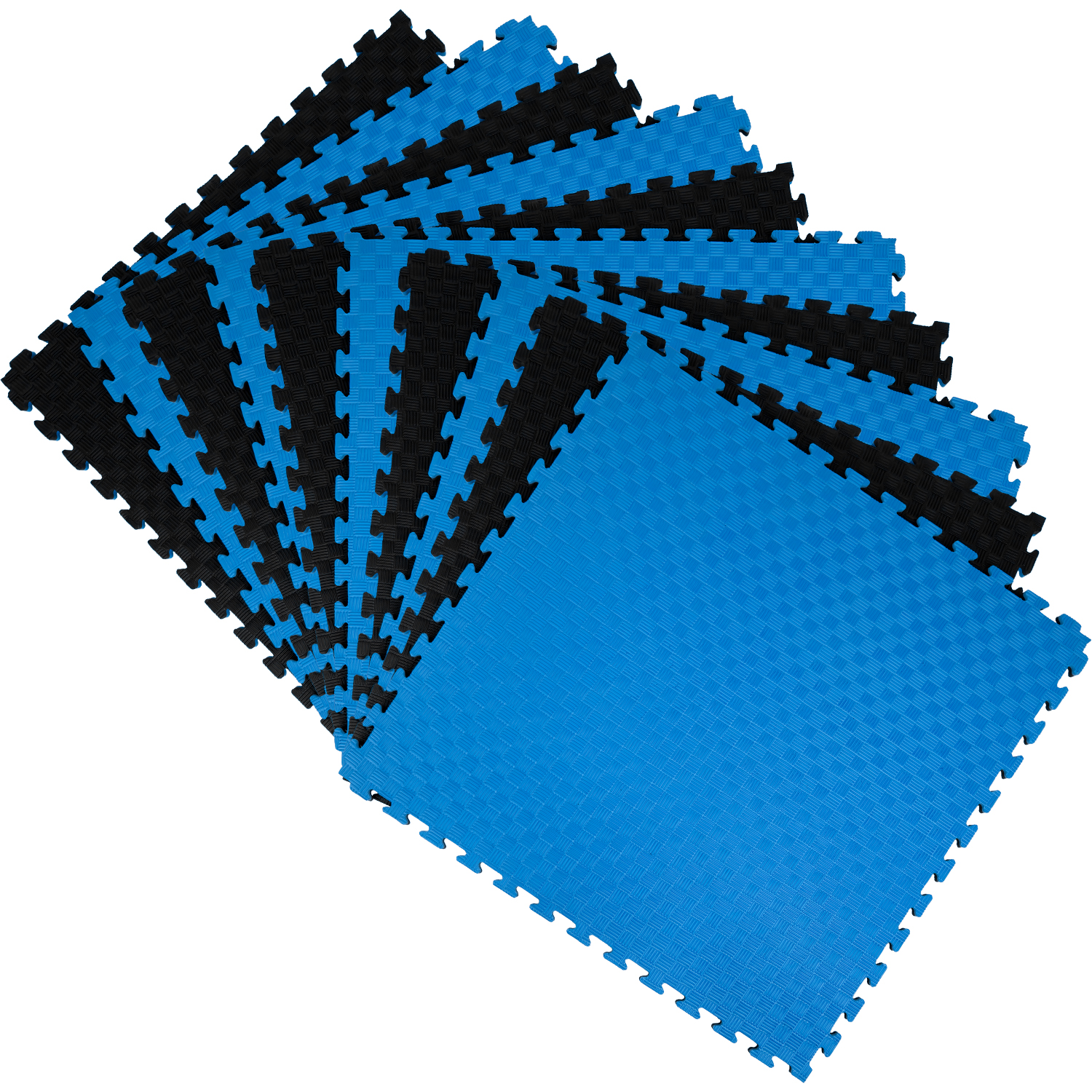 Tatami Tapete Ejercicio Foamy 10 piezas Piso 100 x 100 cm Gym Artes Marciales 2cm Antiderrapante Azul Negro