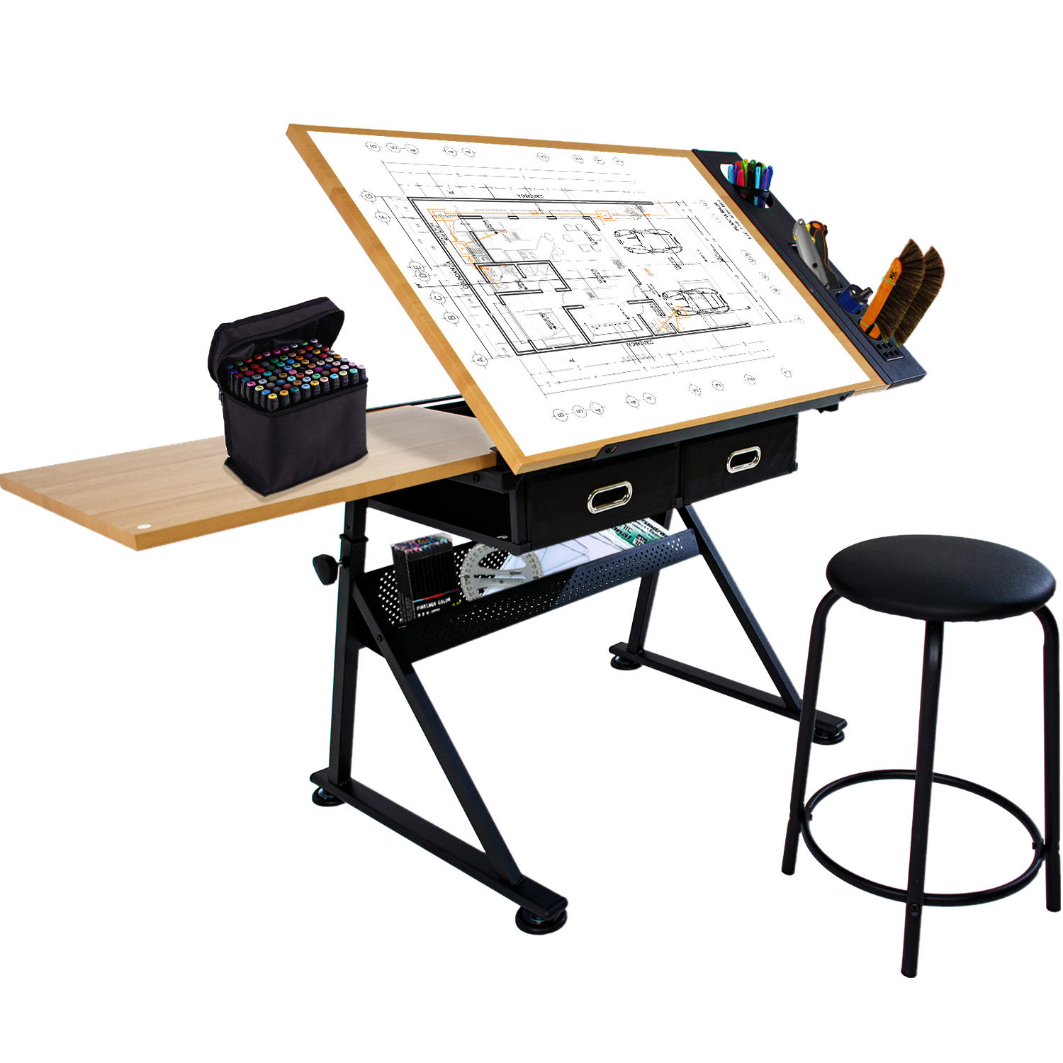 Restirador Madera Profesional Mesa De Dibujo Altura Ajustable