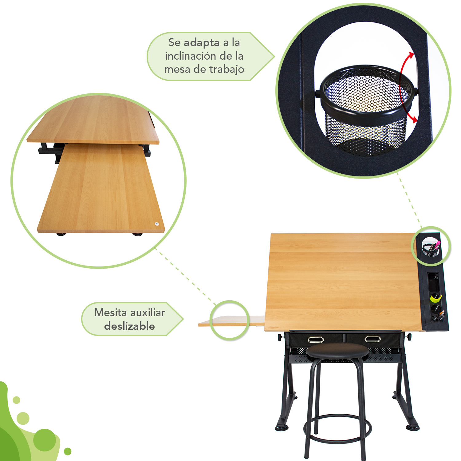 Restirador Madera Profesional Mesa De Dibujo Altura Ajustable