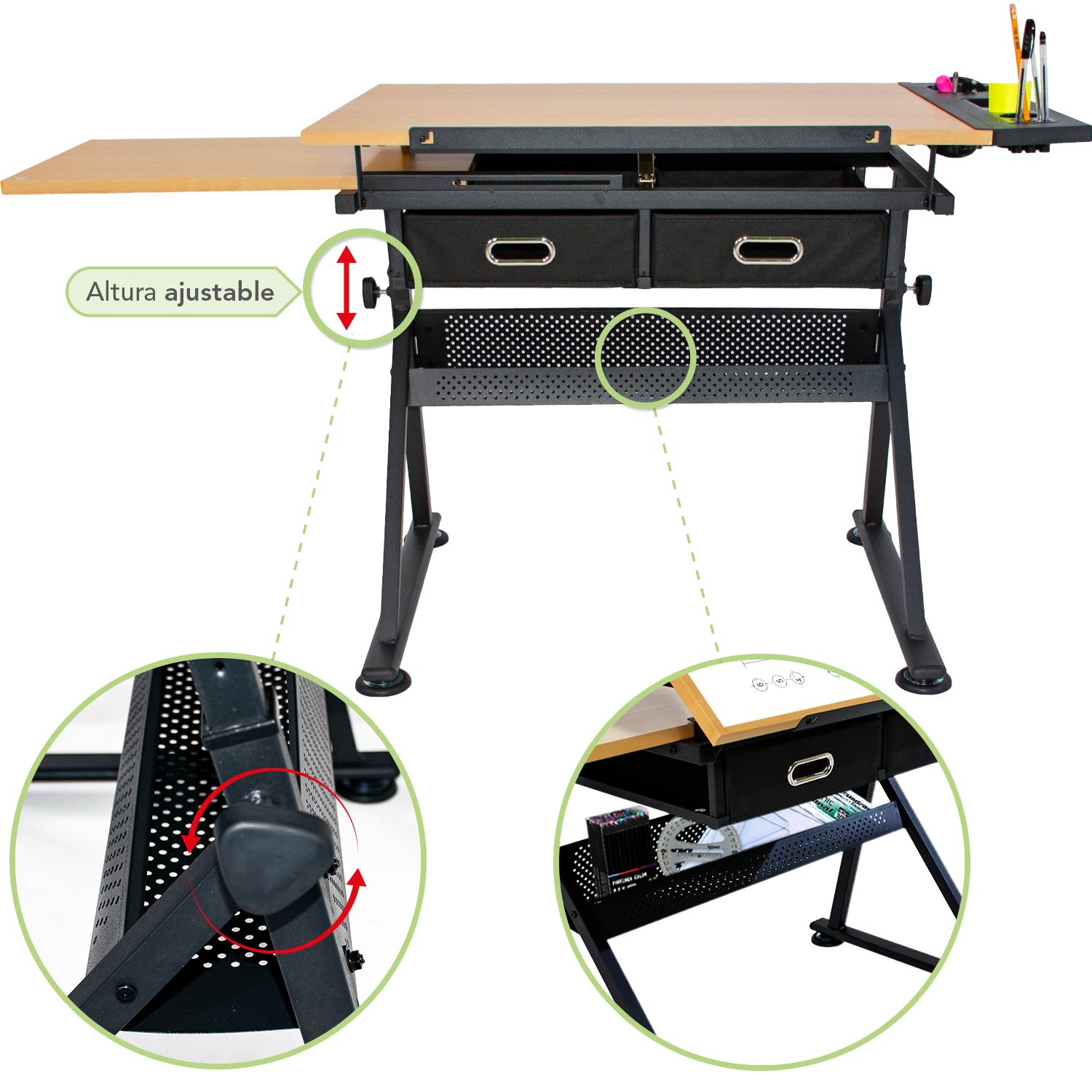 Restirador Madera Profesional Mesa De Dibujo Altura Ajustable