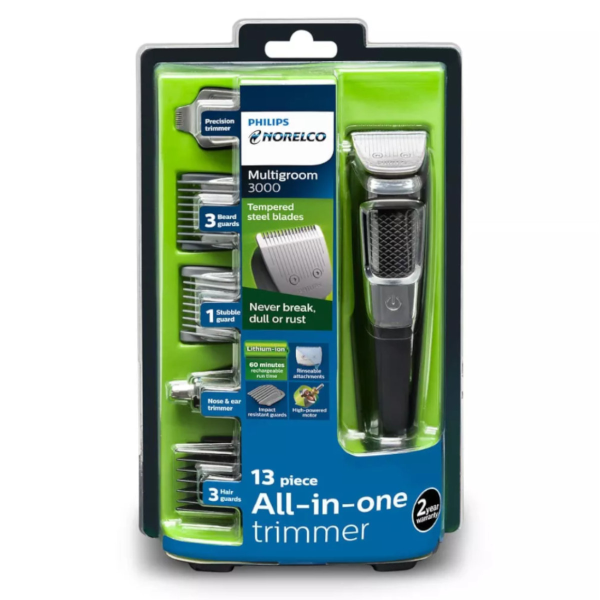 Rasuradora Cortadora Philips Multigroom 3000 Barba Bigote Nariz Oido MG3750 