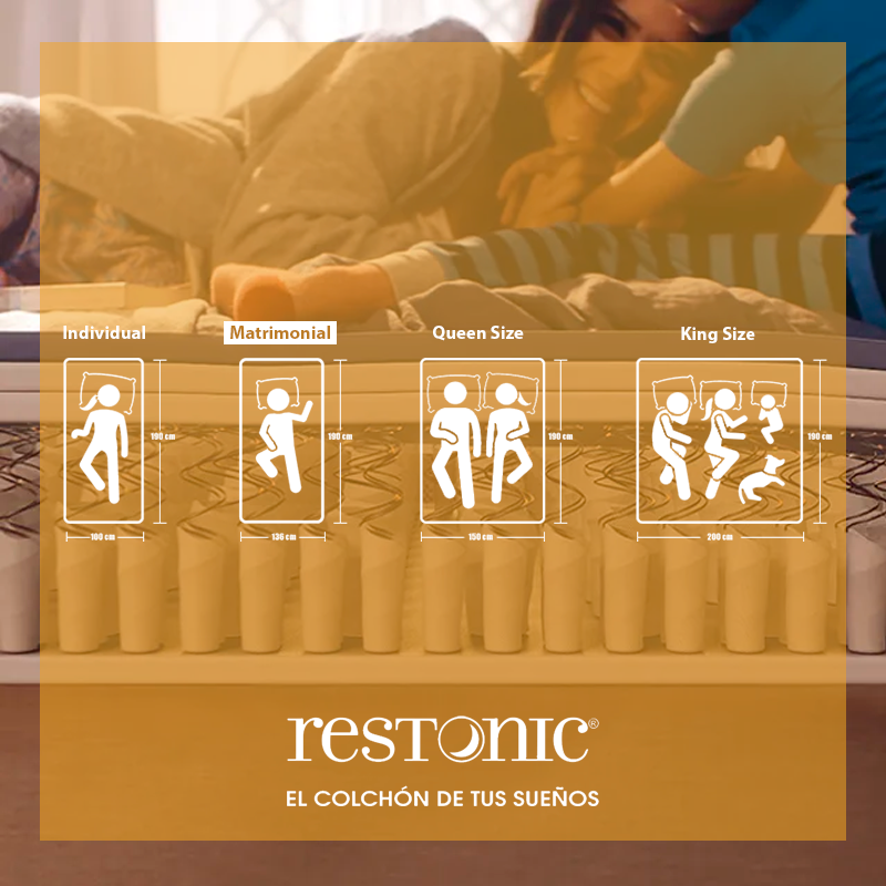 Colchón Matrimonial Restonic Crosby Con Mega Colchoneta Premium + ¨EDREDON MATRIMONIAL Y 2 ALMOHADAS GRATIS¨