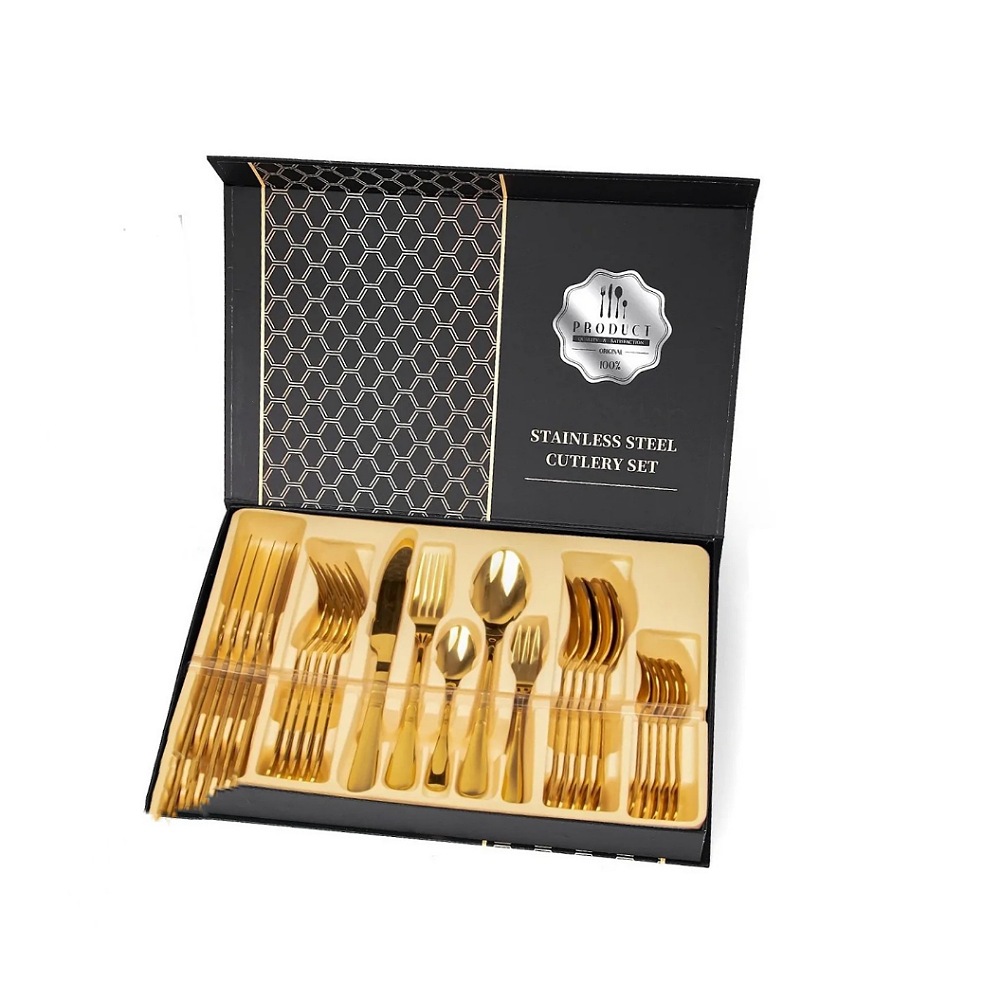 Juego De Cubiertos Acero Inoxidable Dorado Y Plateado 30pcs