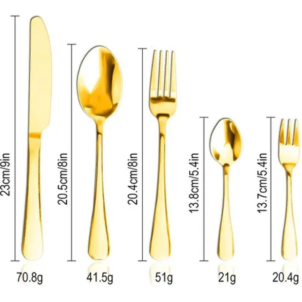 Juego De Cubiertos Acero Inoxidable Dorado Y Plateado 30pcs