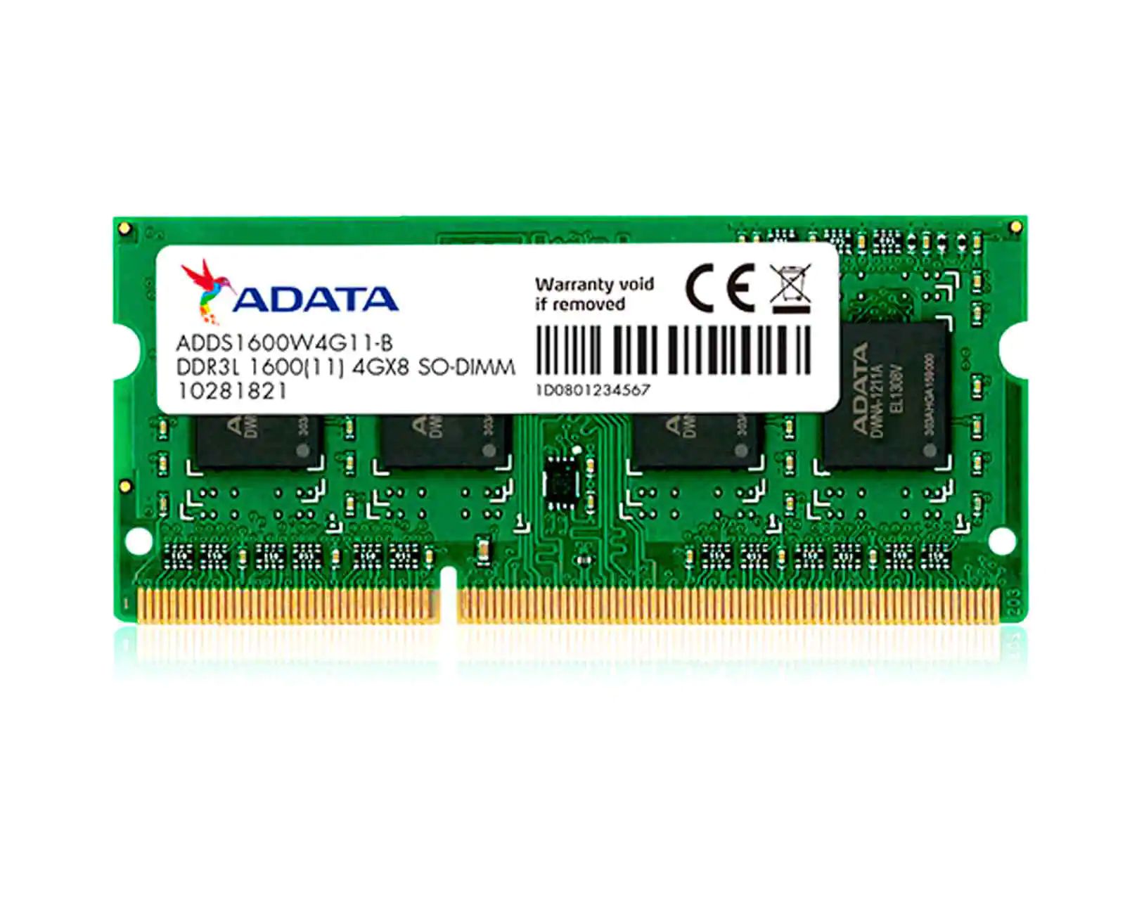 Memoria RAM ADATA PC3L 12800, 4 GB, DDR3L, 1600 MHz, 204-pin SO-DIMM, Portátil