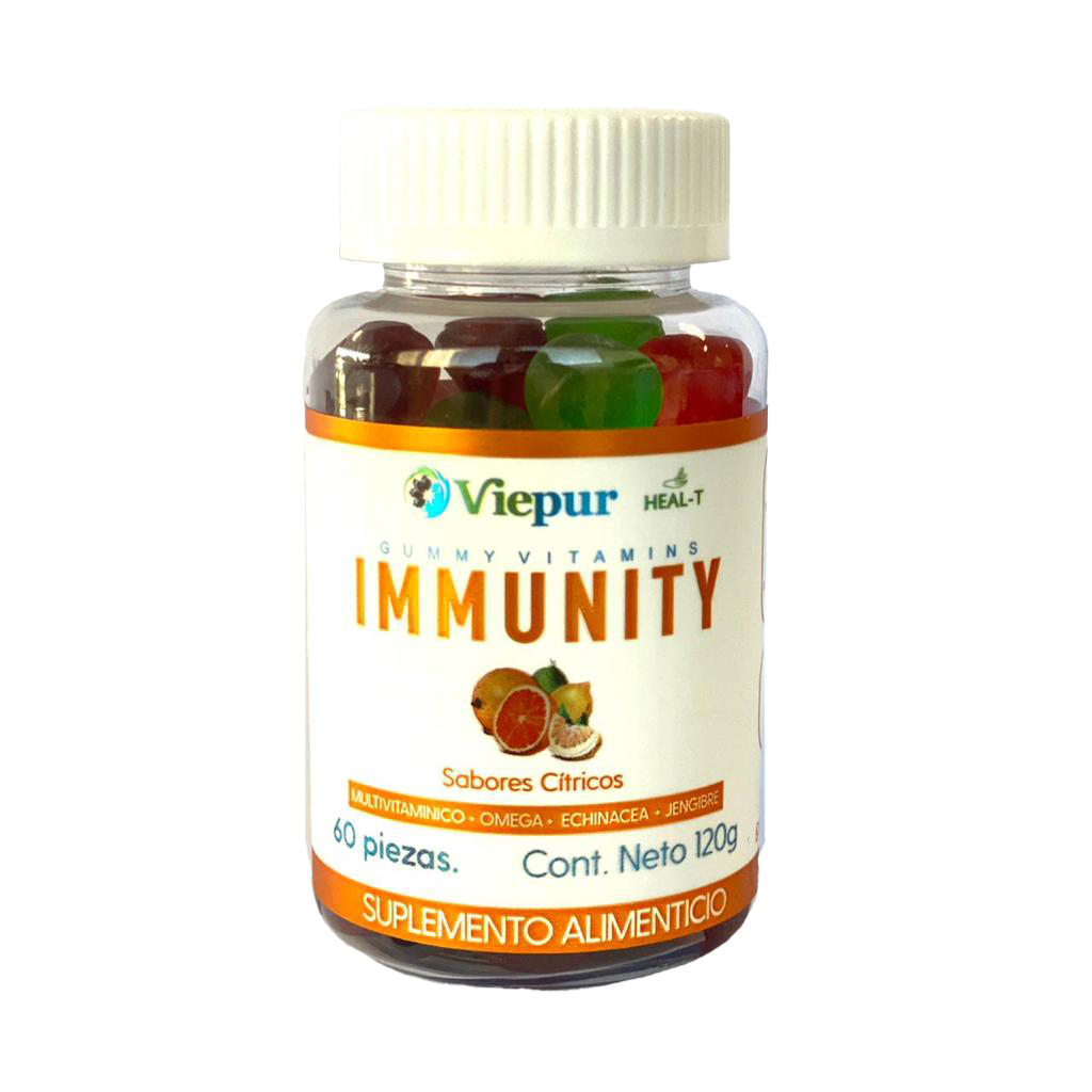 2 FRASCOS IMMUNITY GOMITAS VITAMINAS PARA ADULTOS COMPLEJO MULTIVITAMÍNICO PARA REFORZAR