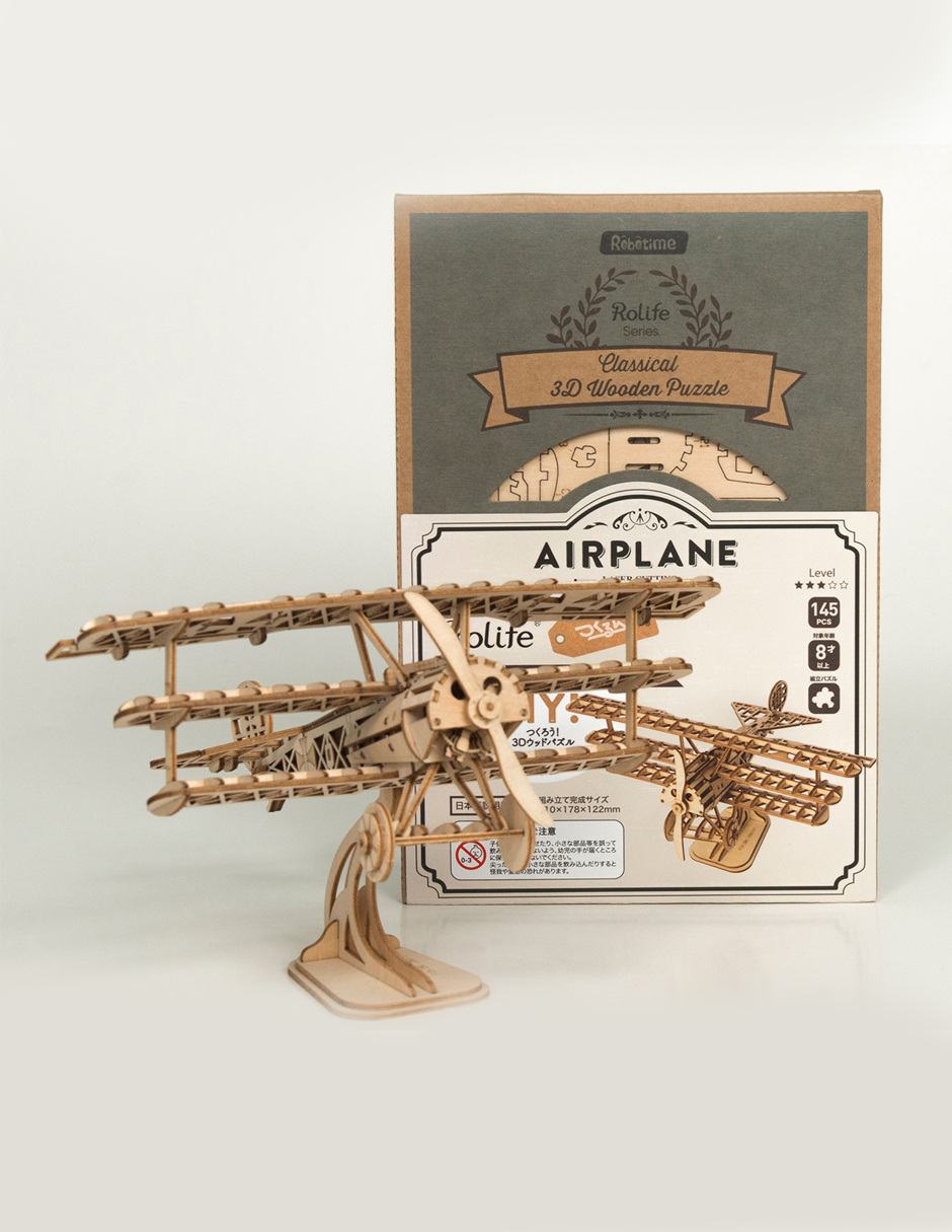 Aeroplano Armable Madera Maqueta Bloques Creativo Robotime TG301