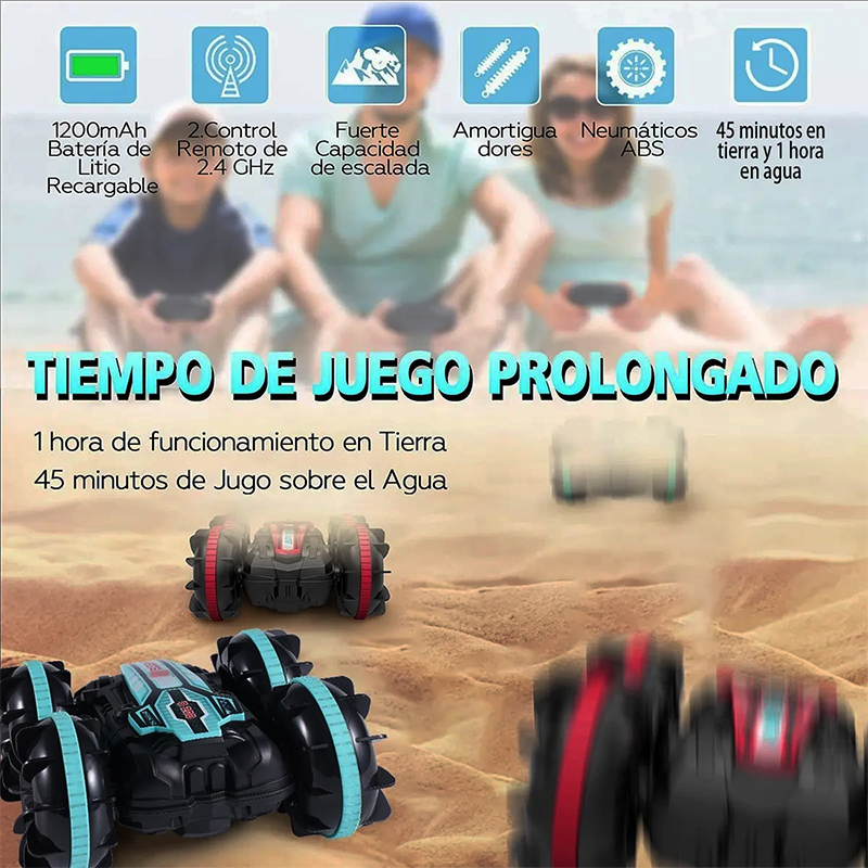 Carro De Control Remoto Coche Rc Stunt Reloj Sensor De Movimiento 360 Grados Todo Terreno