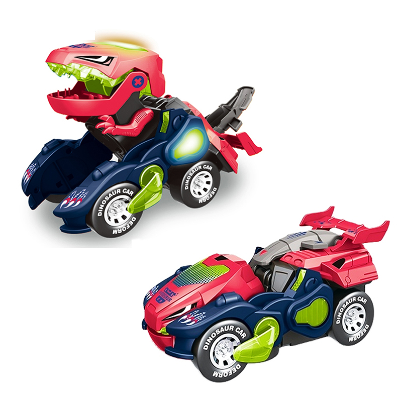 Juguete Carro Dinosaurio Transformable Para Niños Luz Led Música Robot Juguete Infantil