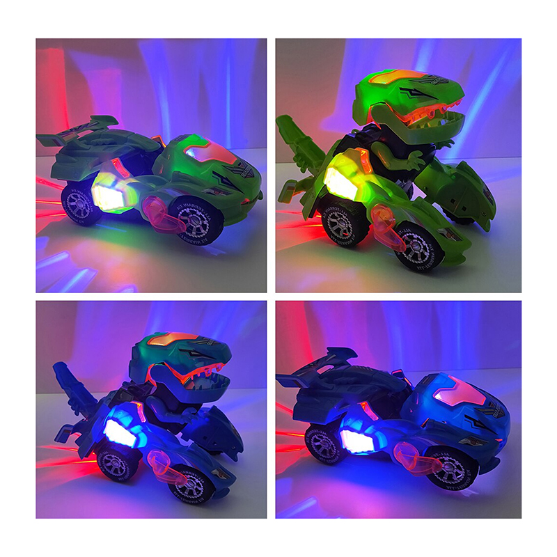Juguete Carro Dinosaurio Transformable Para Niños Luz Led Música Robot Juguete Infantil