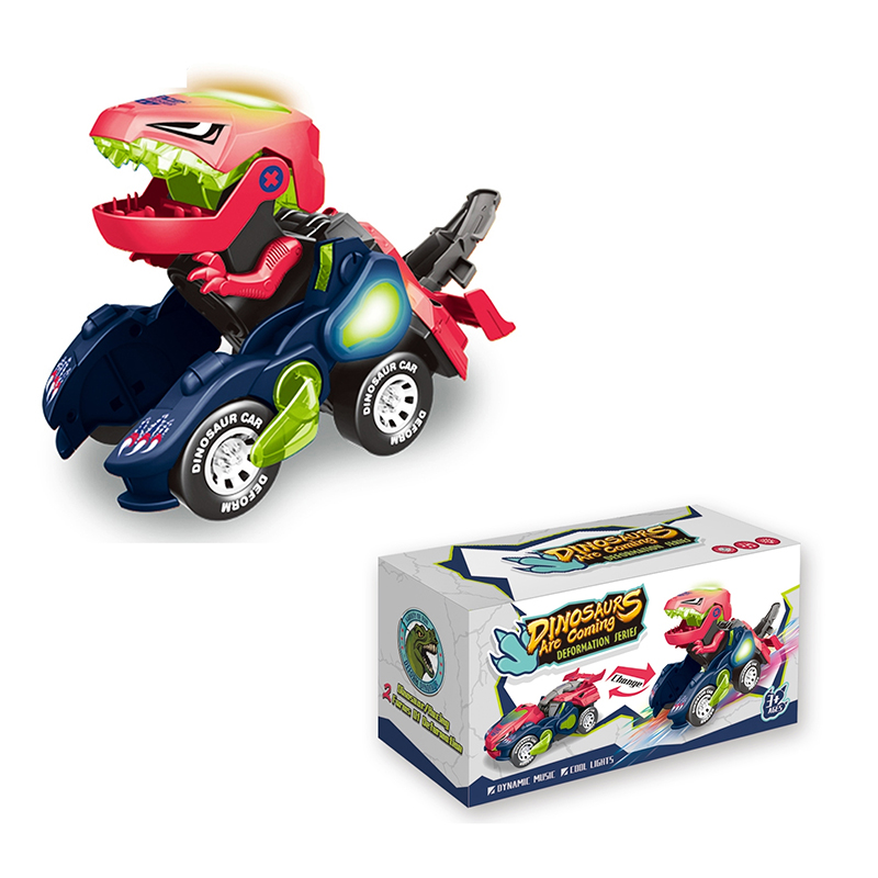 Juguete Carro Dinosaurio Transformable Para Niños Luz Led Música Robot Juguete Infantil