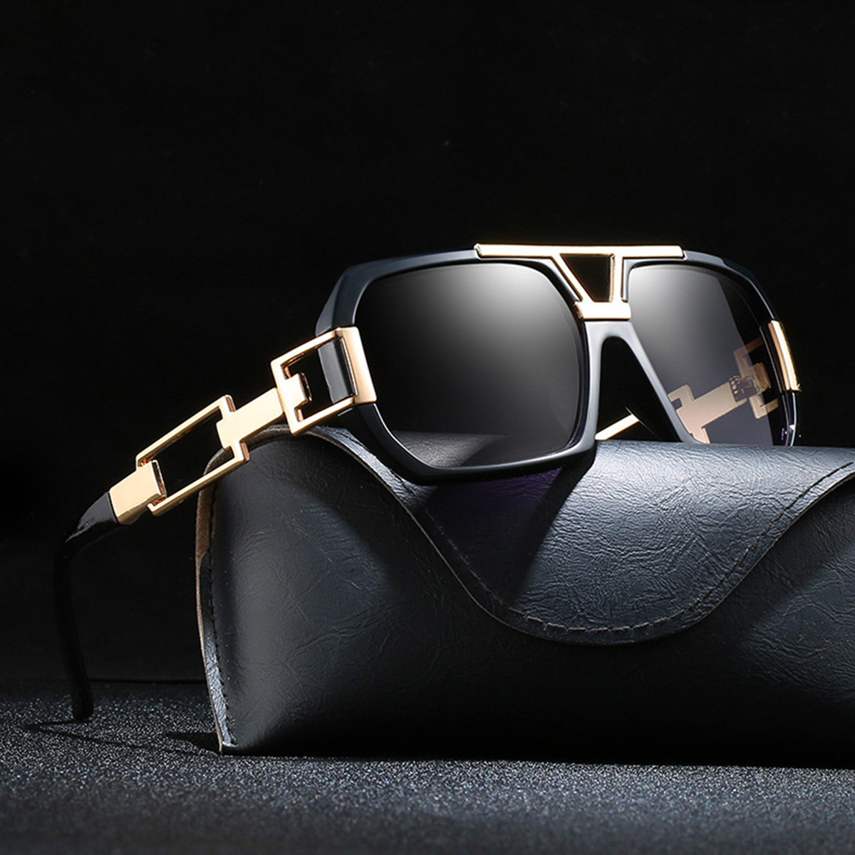 Lentes de sol cuadrados retro vintage gafas rectangulares steampunk