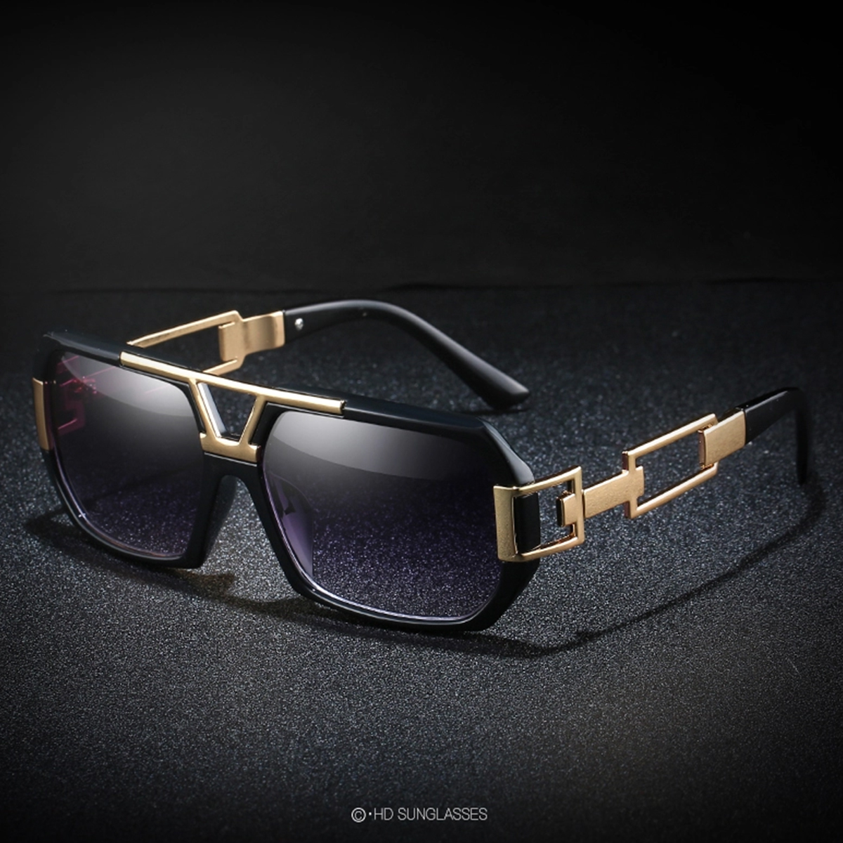 Lentes de sol cuadrados retro vintage gafas rectangulares steampunk