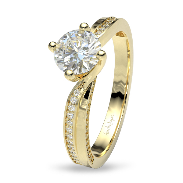 Anillo de compromiso en Oro Amarillo de 14K Amelie Joyas