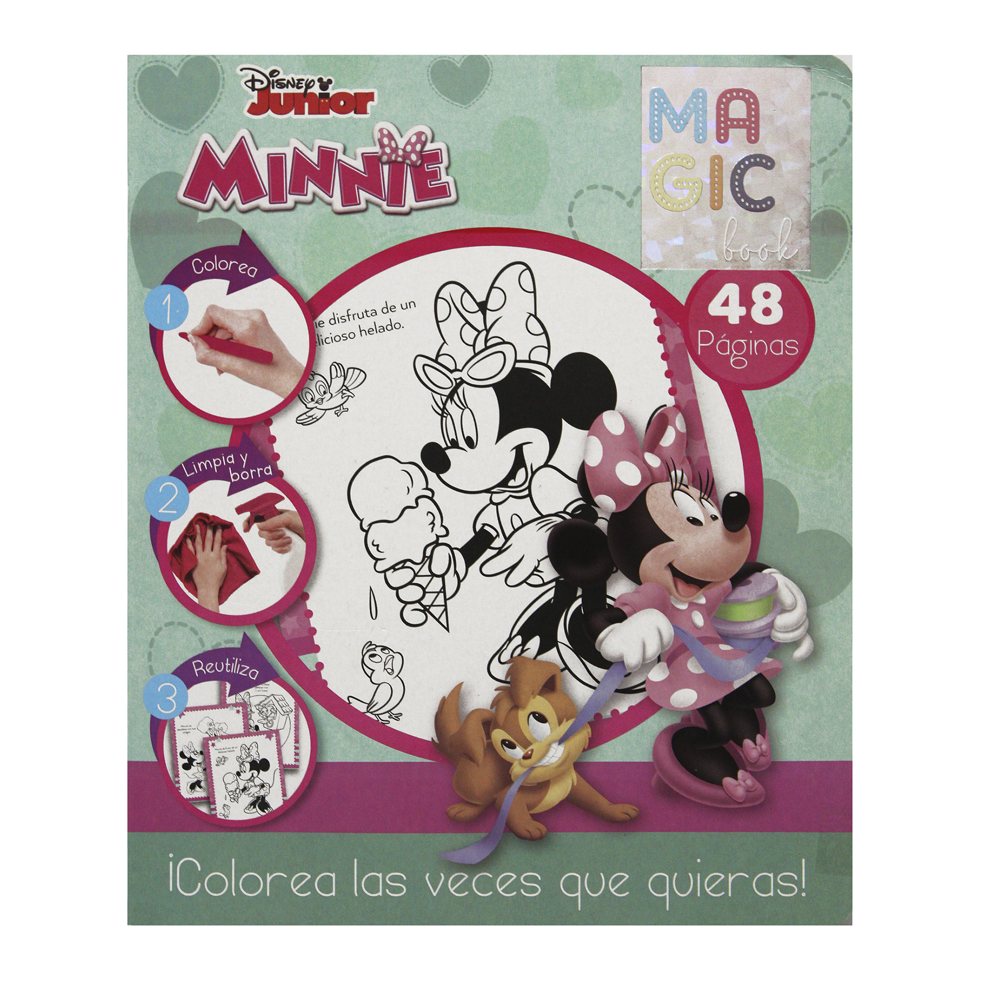 Frozen, Princesas, Minnie, 3 Libros para colorear borrables + 24 plumones + 12 colores