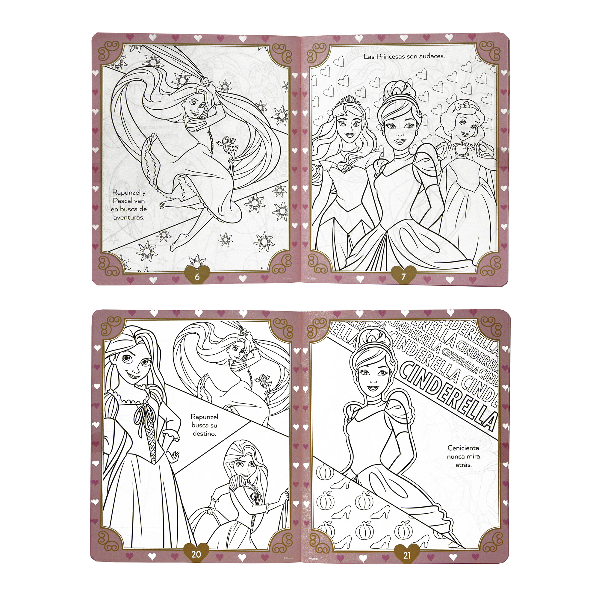 Frozen, Princesas, Minnie, 3 Libros para colorear borrables + 24 plumones + 12 colores