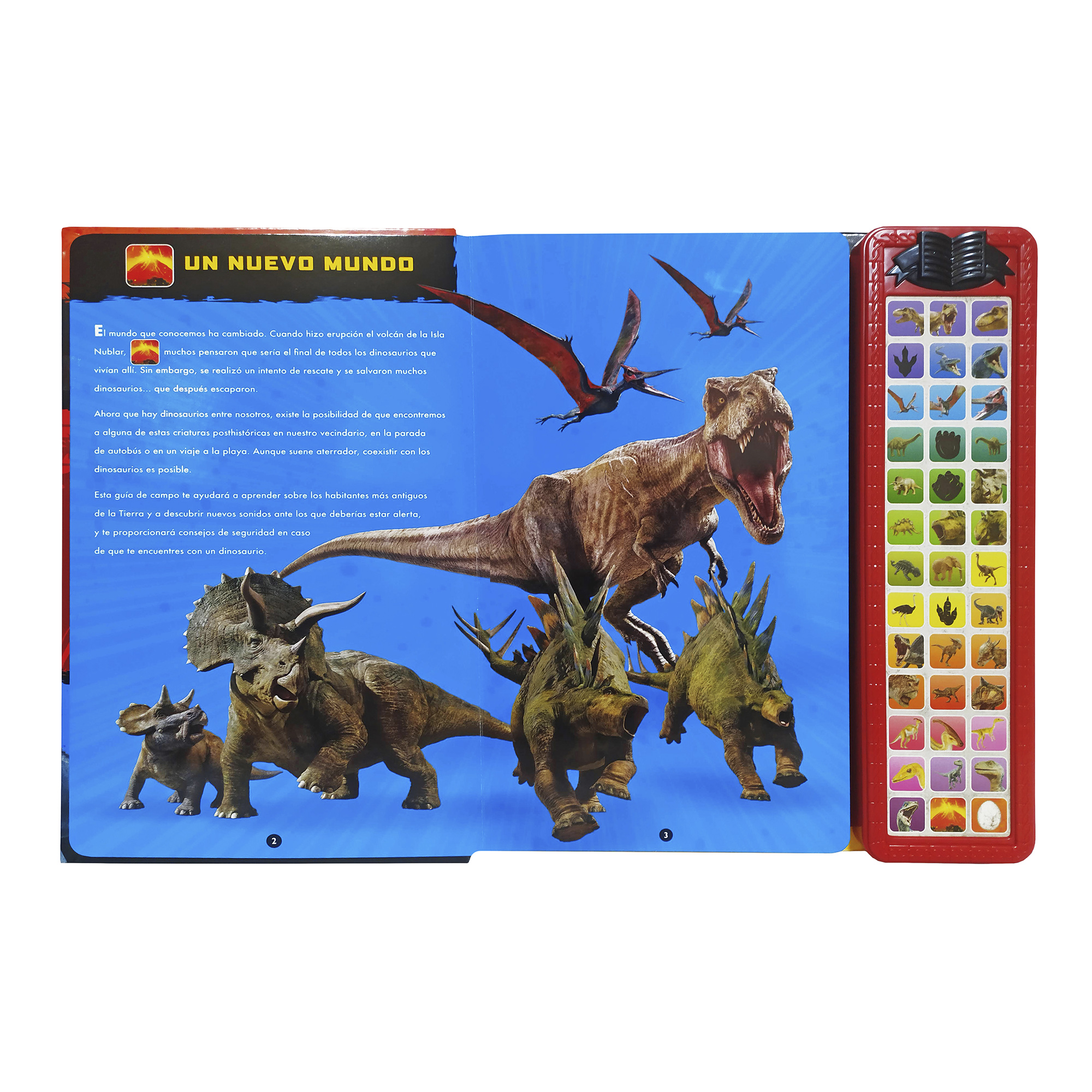 Dinosaurios Libro Con Sonido Didáctico Ilustrado a color, Pasta Dura