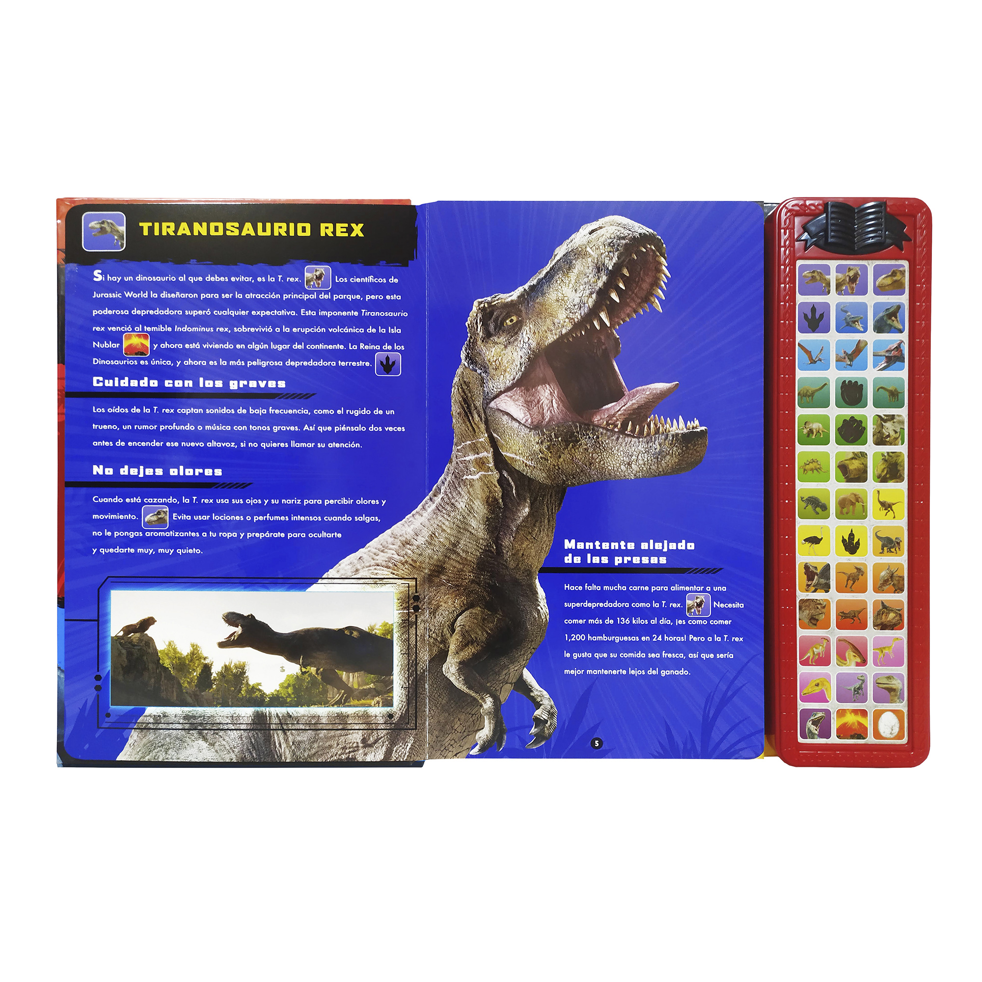 Dinosaurios Libro Con Sonido Didáctico Ilustrado a color, Pasta Dura