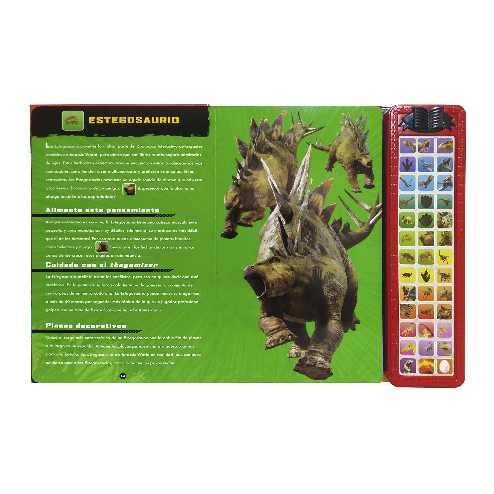 Dinosaurios Libro Con Sonido Didáctico Ilustrado a color, Pasta Dura