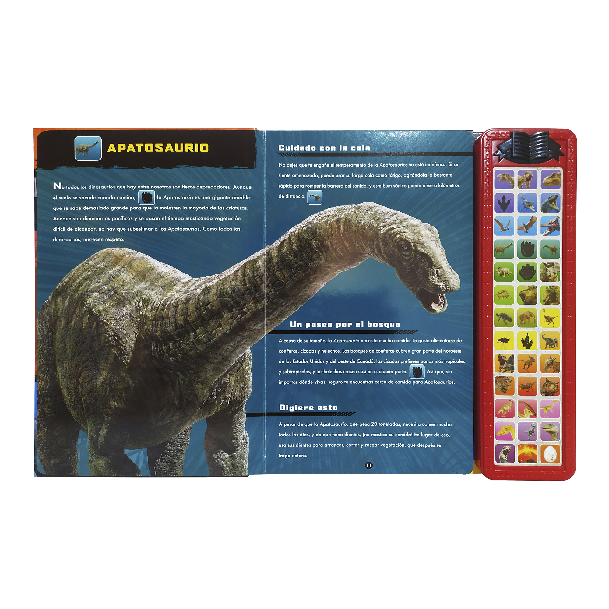 Dinosaurios Libro Con Sonido Didáctico Ilustrado a color, Pasta Dura