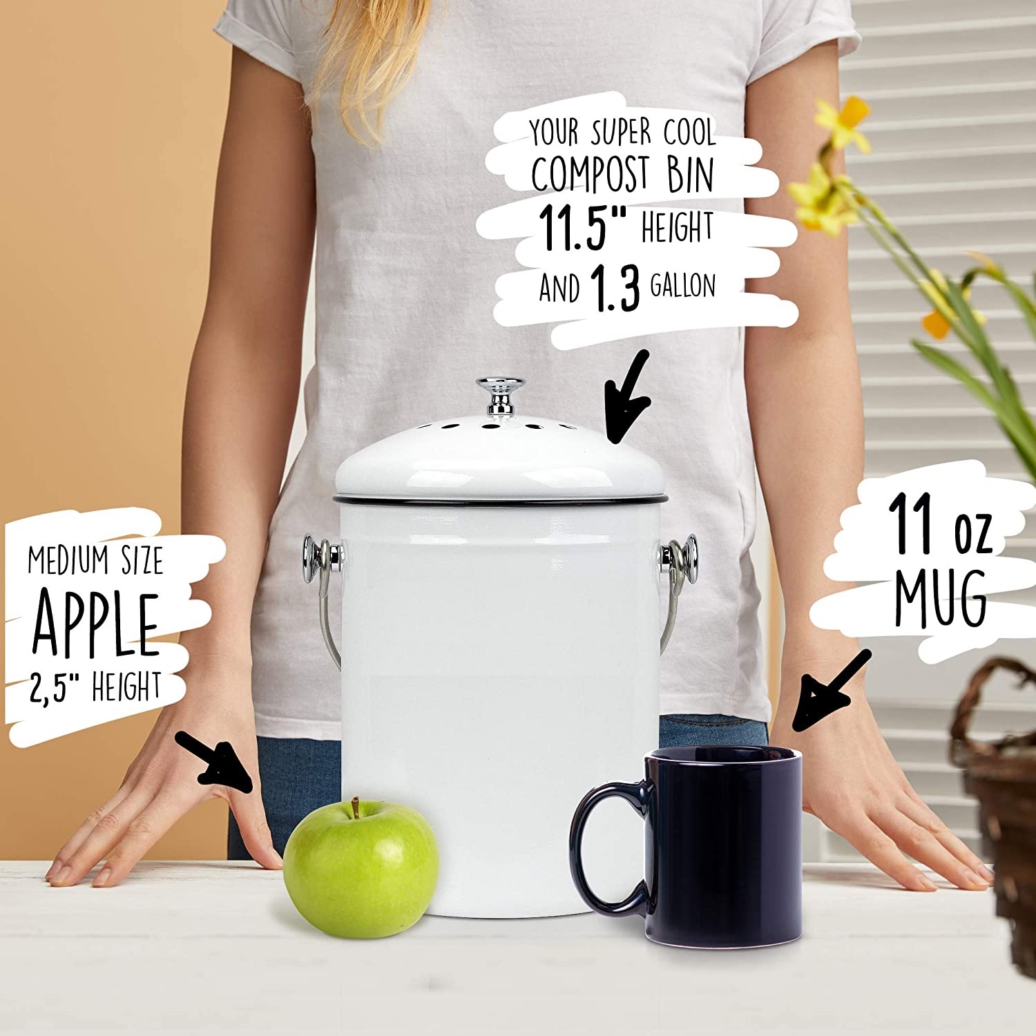 Bote Para Composta De Metal Galvanizado 1.5 Galones