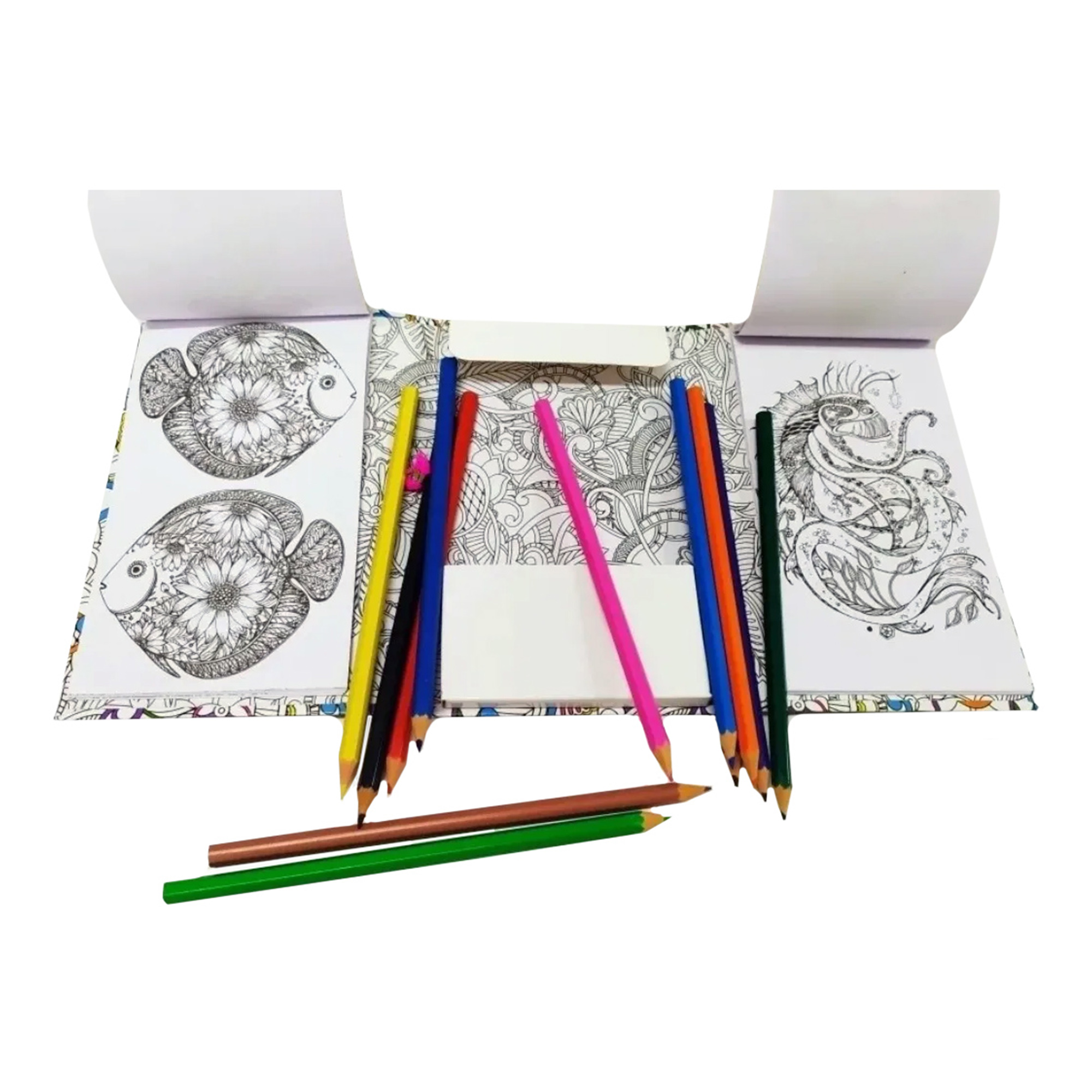 Mandalas Animales con más de 60 diseños + 12 colores de madera, libro para colorear