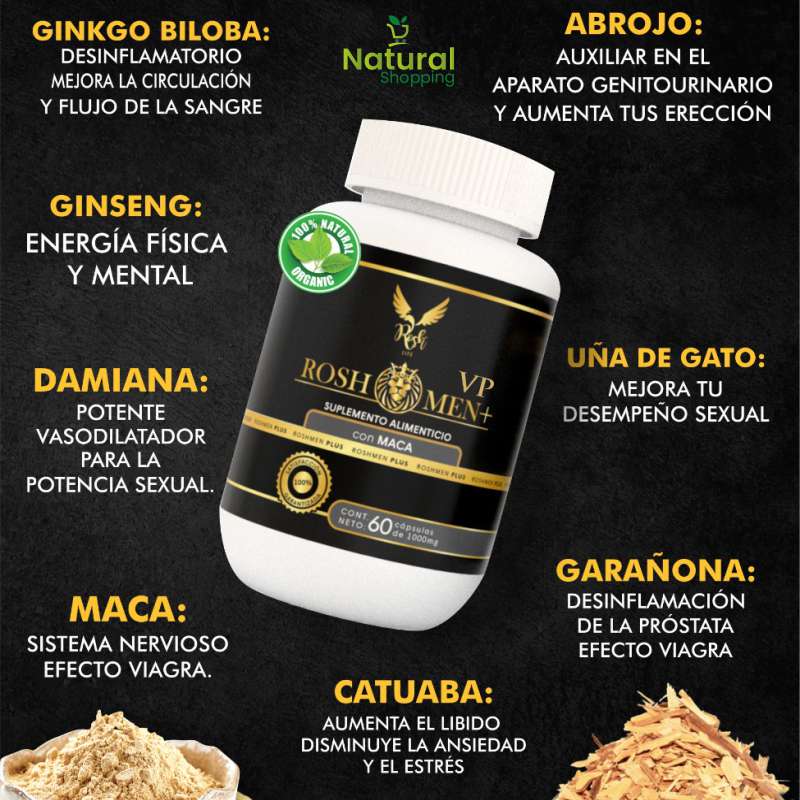Próstata Sana ROSH MEN VP  maca  vigorizante masculino 180 capsulas 