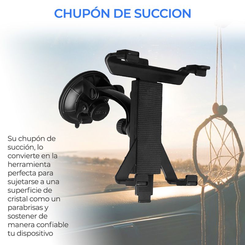 SOPORTE DE SUCCION PARA TABLET O IPAD, AJUSTABLE 