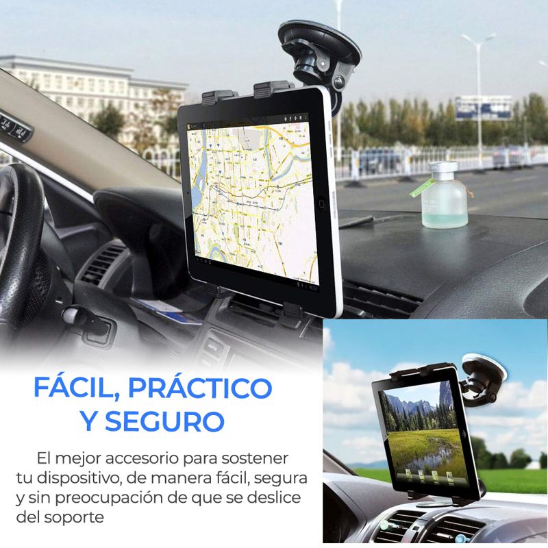 SOPORTE DE SUCCION PARA TABLET O IPAD, AJUSTABLE 