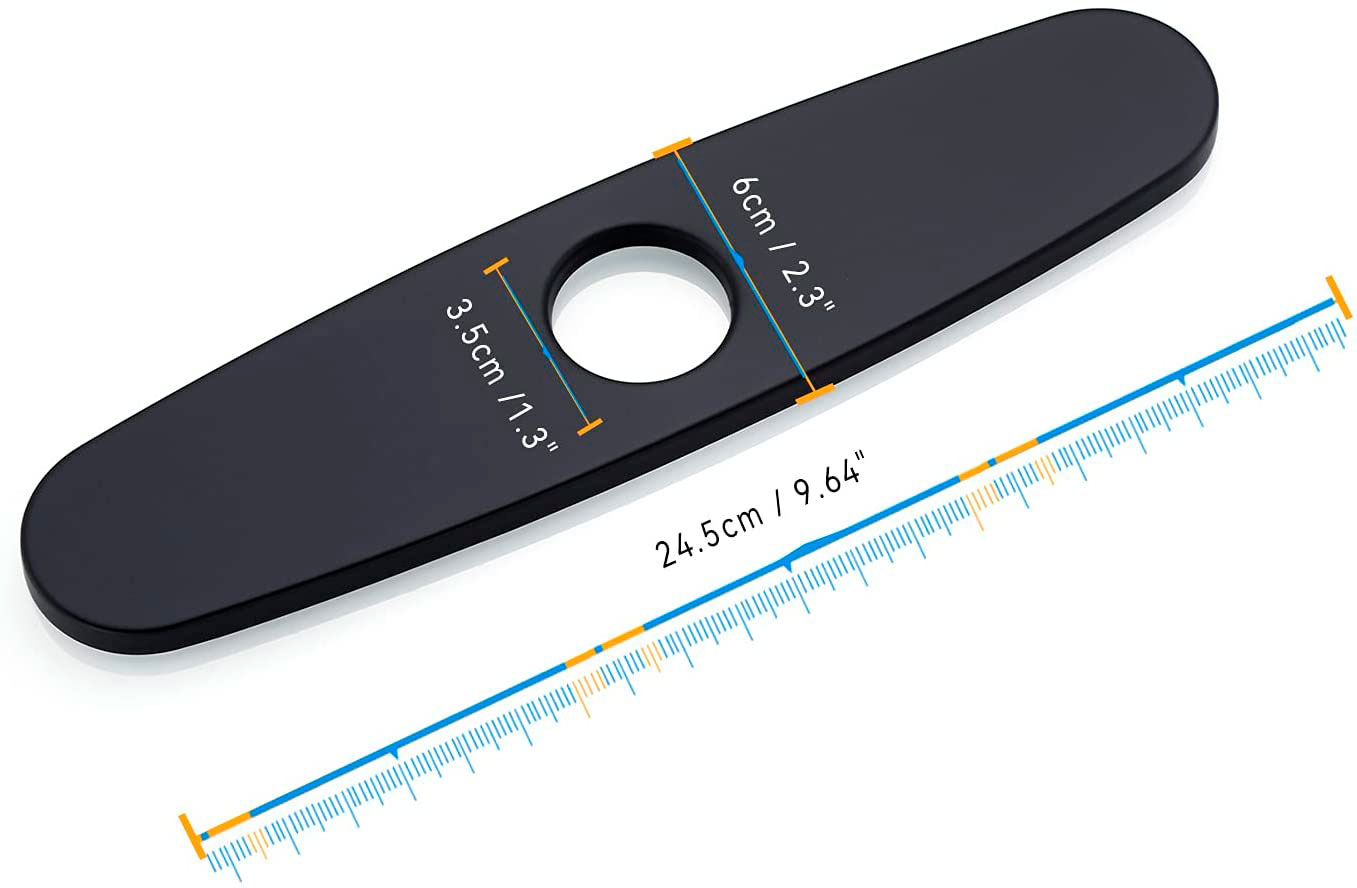 Placa De Fregadero Acabado Negro Mate - Cubierta Para Tapar Orificios Del Fregadero
