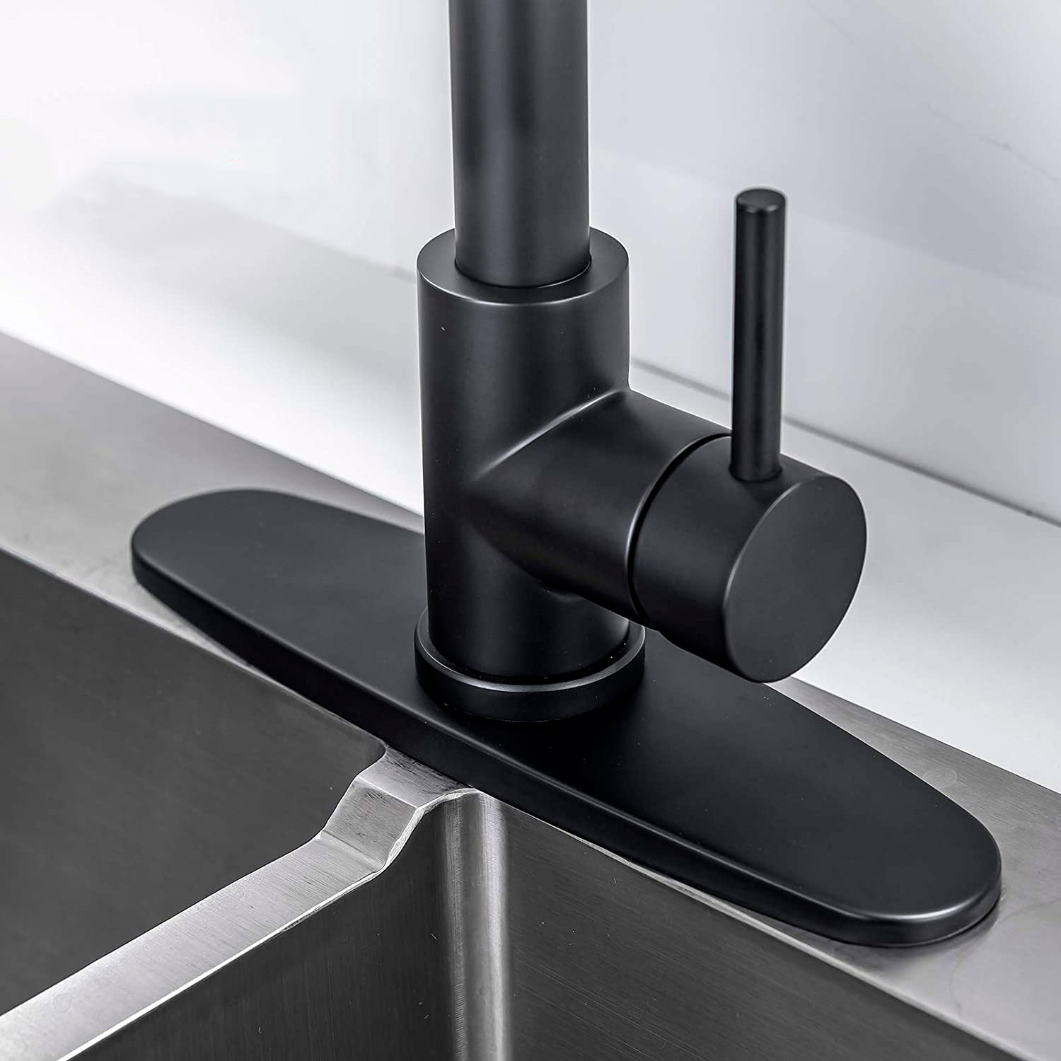 Placa De Fregadero Acabado Negro Mate - Cubierta Para Tapar Orificios Del Fregadero