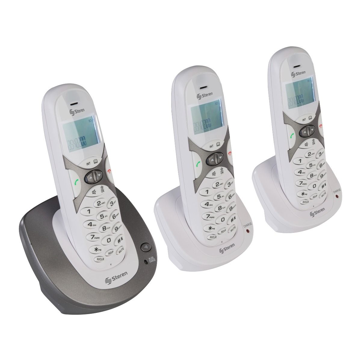 Teléfono inalámbrico DECT 6.0 con 2 extensiones adicionales.
