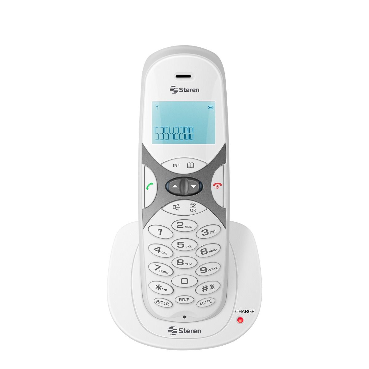 Teléfono inalámbrico DECT 6.0 con 2 extensiones adicionales.
