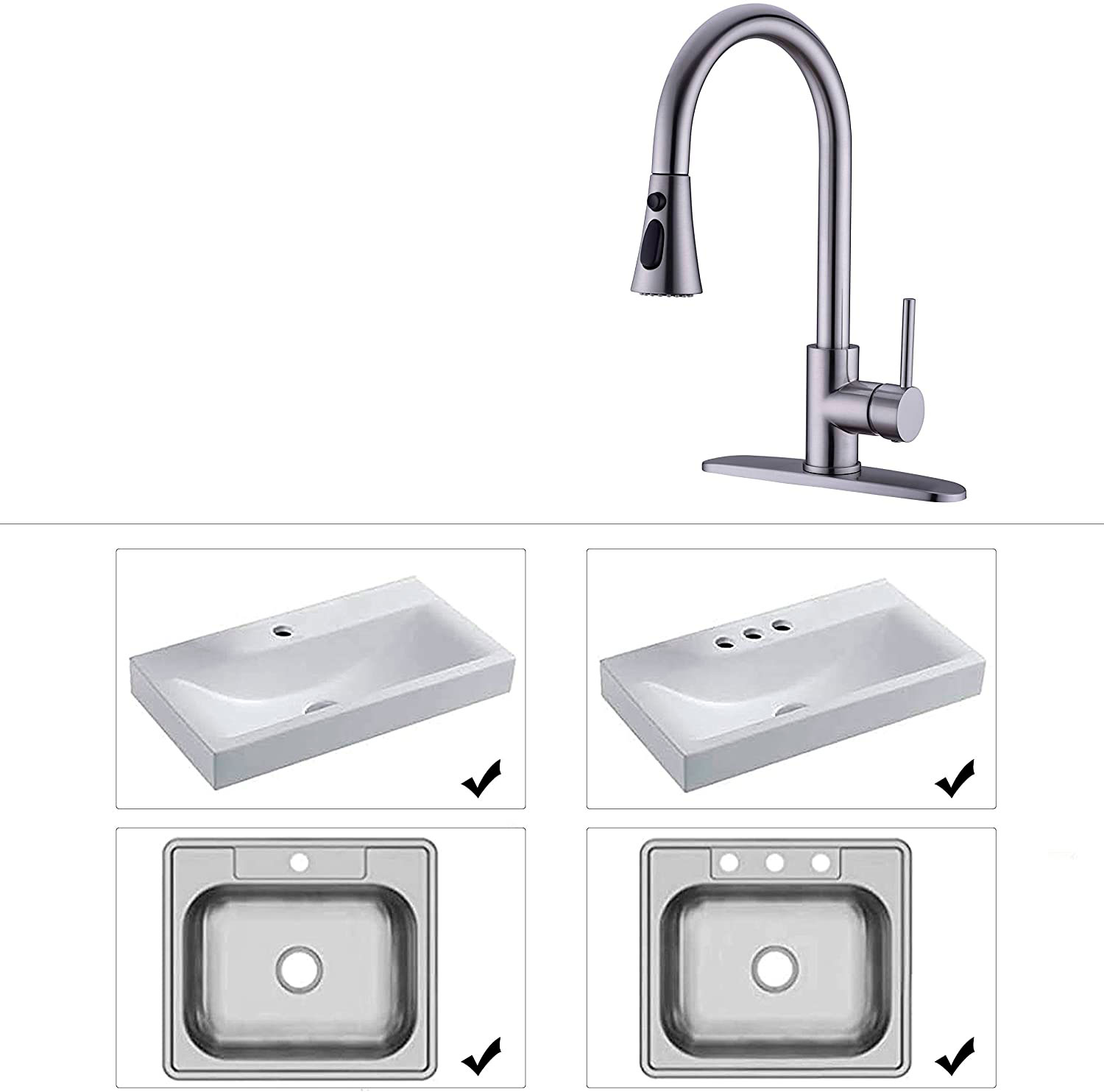 Placa De Fregadero Acabado Cromado - Cubierta Para Tapar Orificios Del Fregadero