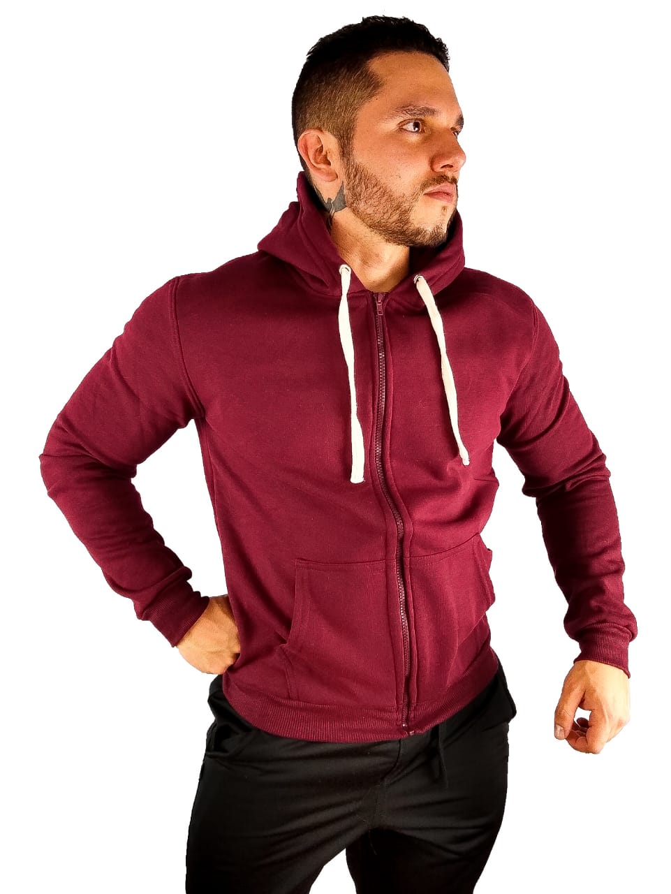 Sudadera Hoodie De Moda Afelpada Con Gorra Cuello Para Hombre