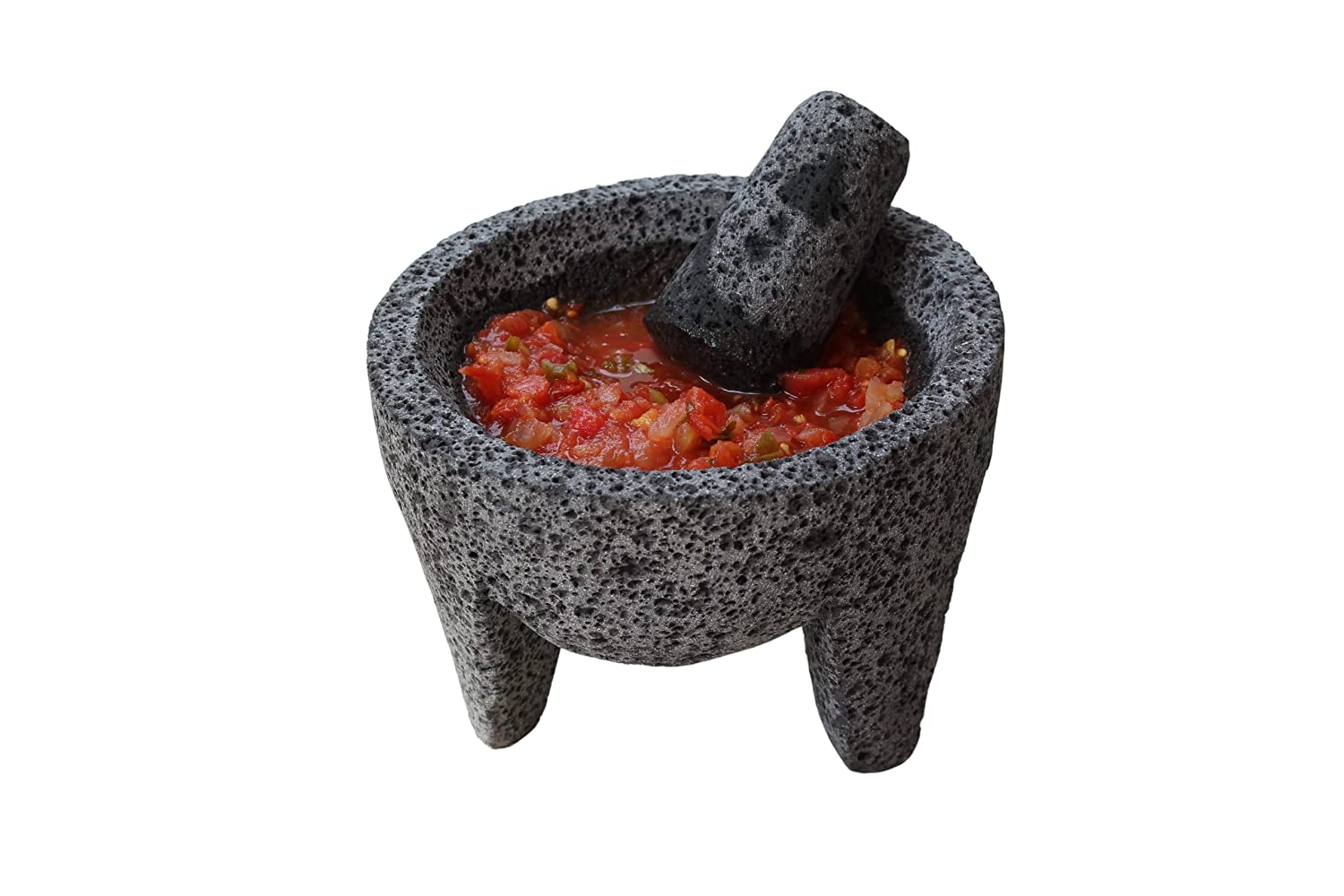 Molcajete Piedra Volcánica Artesanal Con Diseño Tradicional