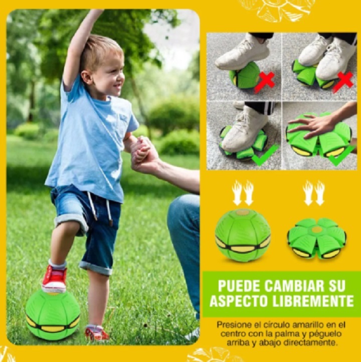 Pelota Deformable Con Luces Juguete Didáctico Para Niños Verde