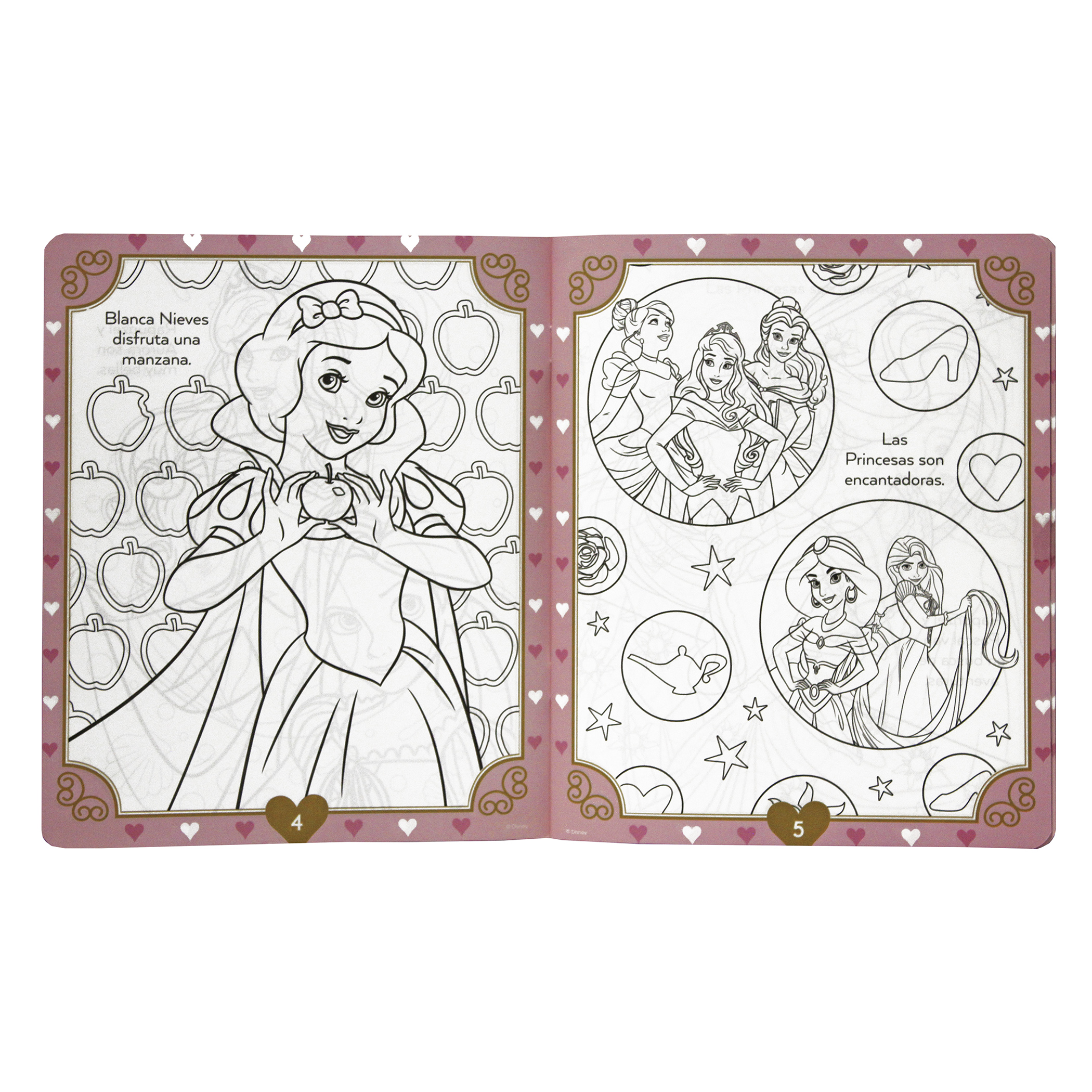 Princesas, Libro para Colorear Borrable incluye 24 Plumones y 12 Colores