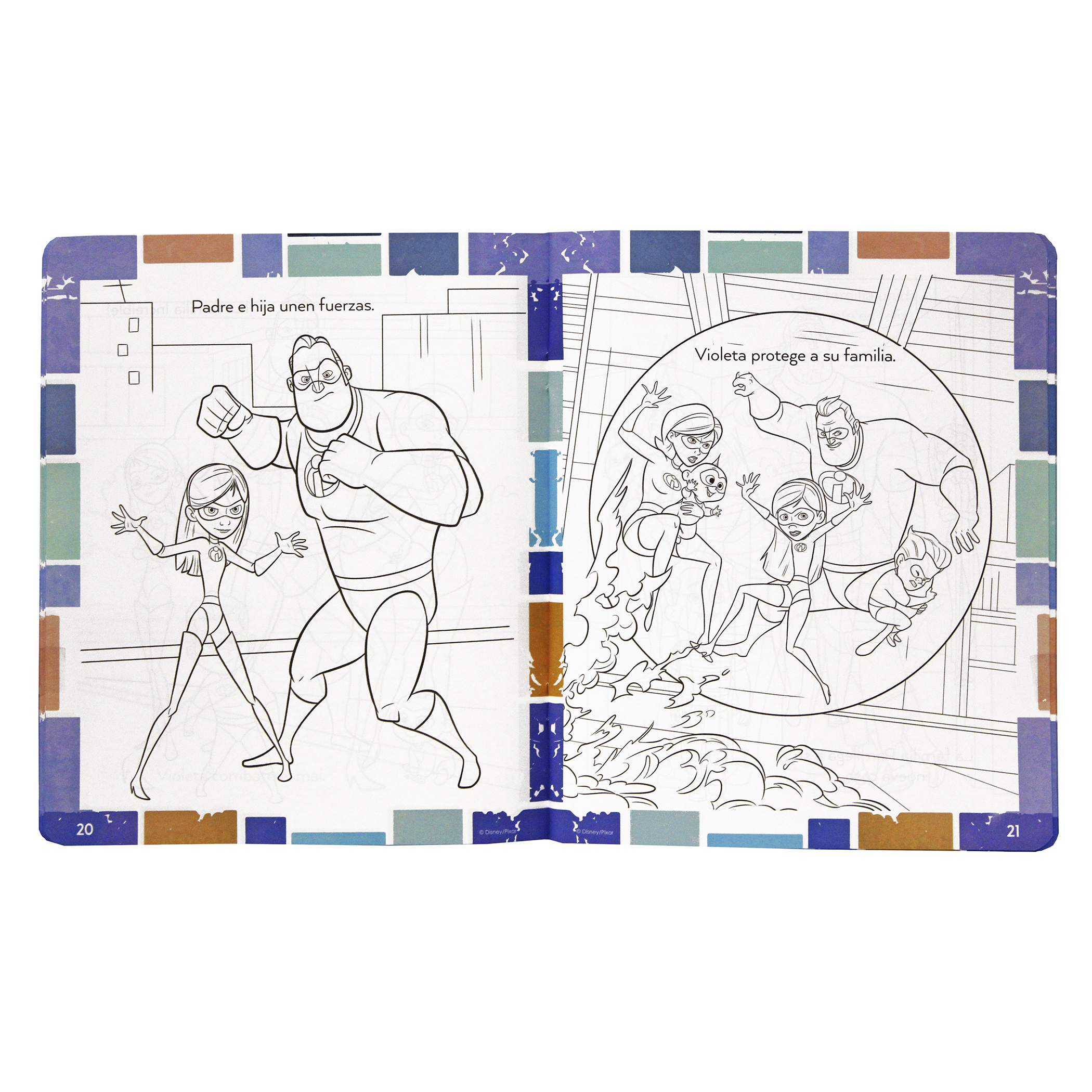 Buscando a Nemo, Monsters Inc, Ratatouille, Wall-E, Libro para colorear borrable + 24 plumones + 12 colores