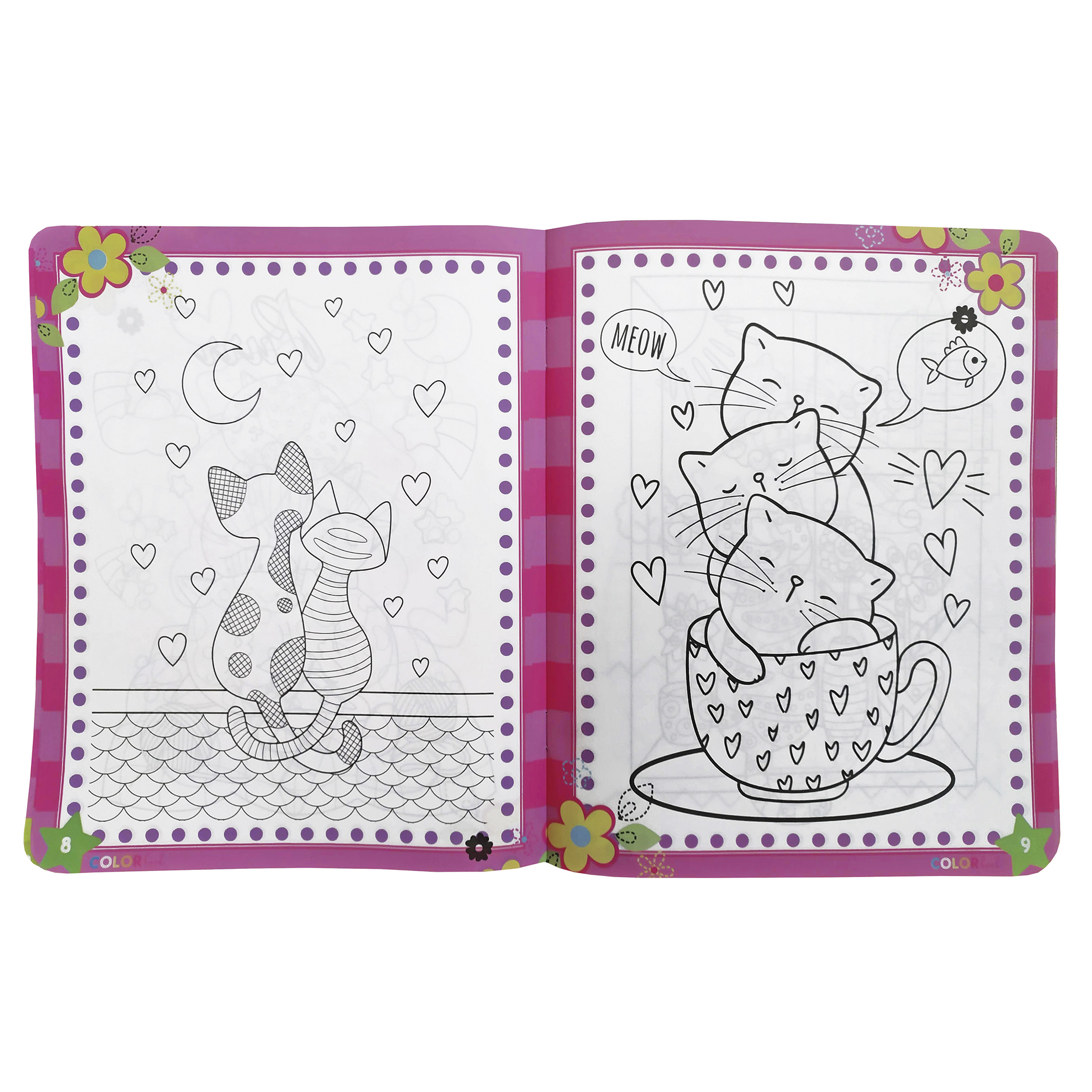 Frozen, Gatitos, 2 libros para colorear borrables, incluye 24 plumones y 12 colores