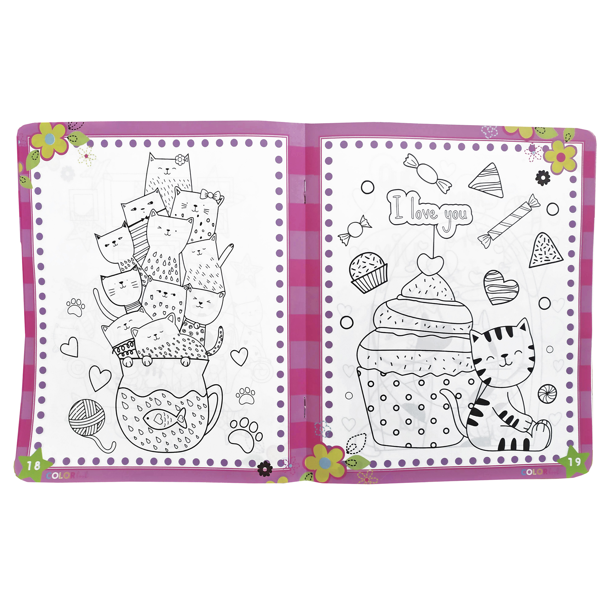 Frozen, Gatitos, 2 libros para colorear borrables, incluye 24 plumones y 12 colores