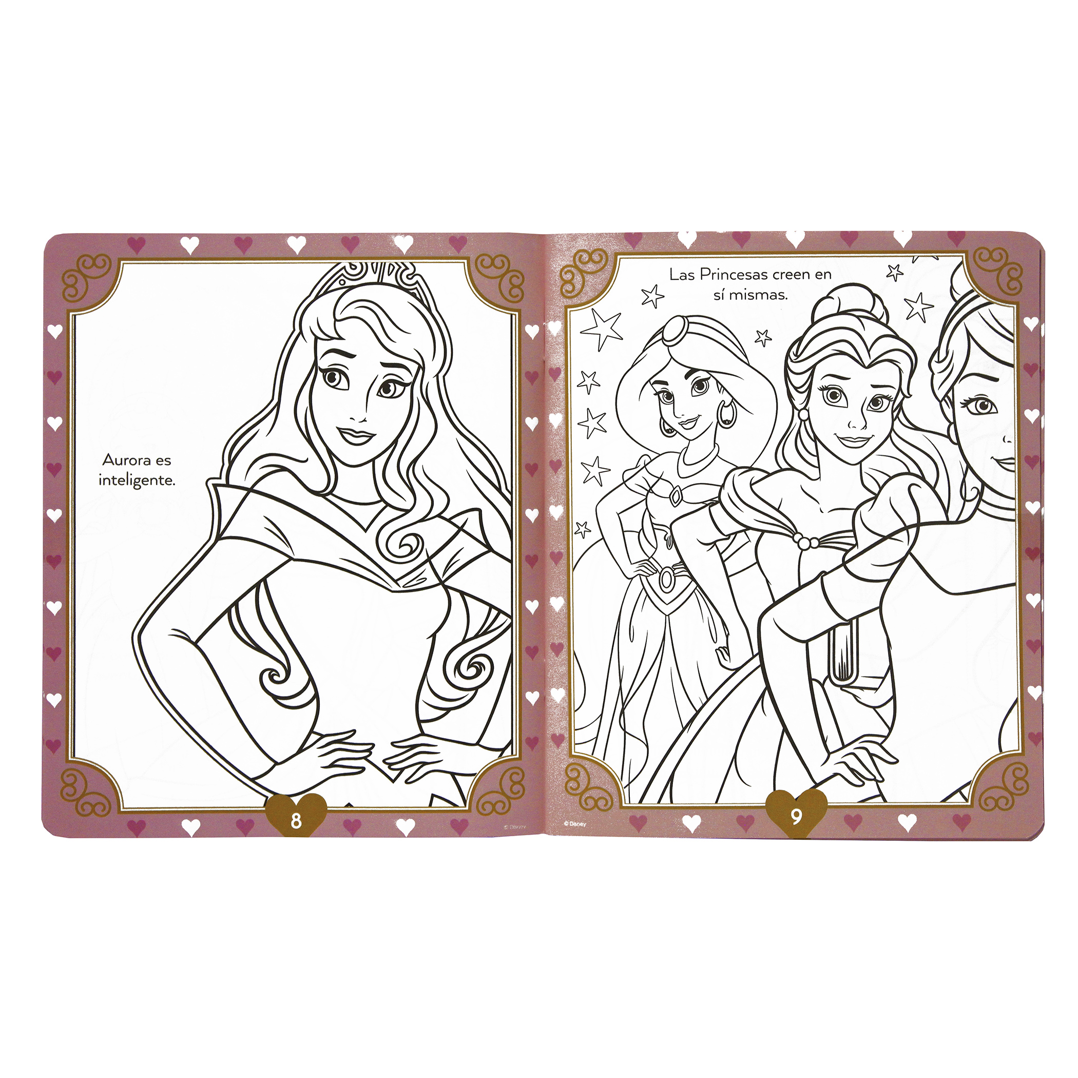 Princesas, Sweet Girl, 2 libros para colorear, borrables, incluye 24 plumones y 12 colores, disney