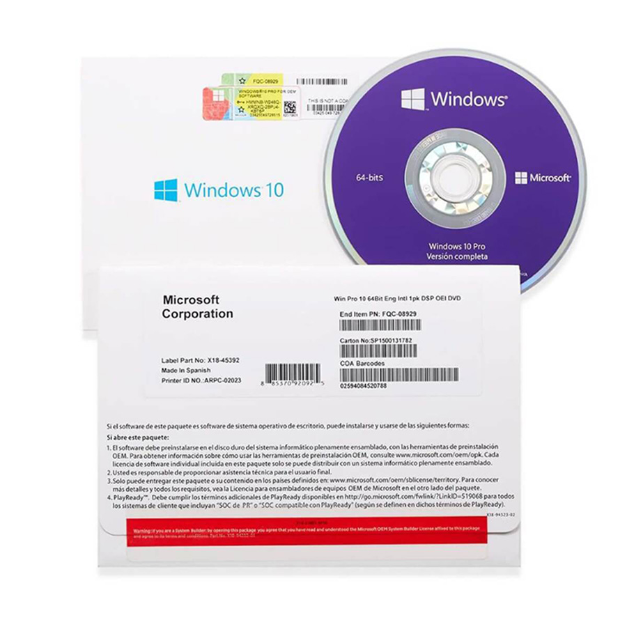Licencia Windows 10 Professional 1 Pc Caja