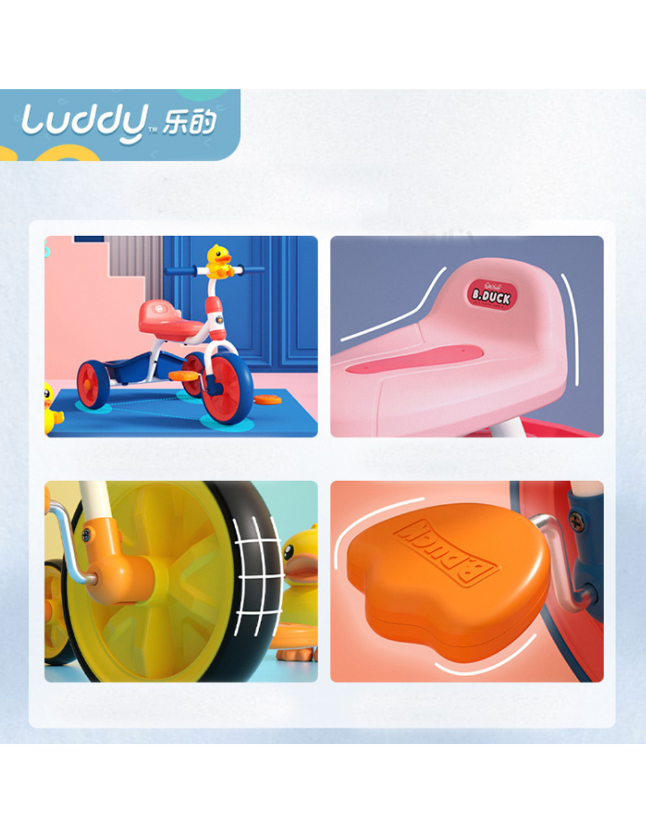 B.duck Triciclo Bicicleta Infantil Para Niños Paseo Amarillo