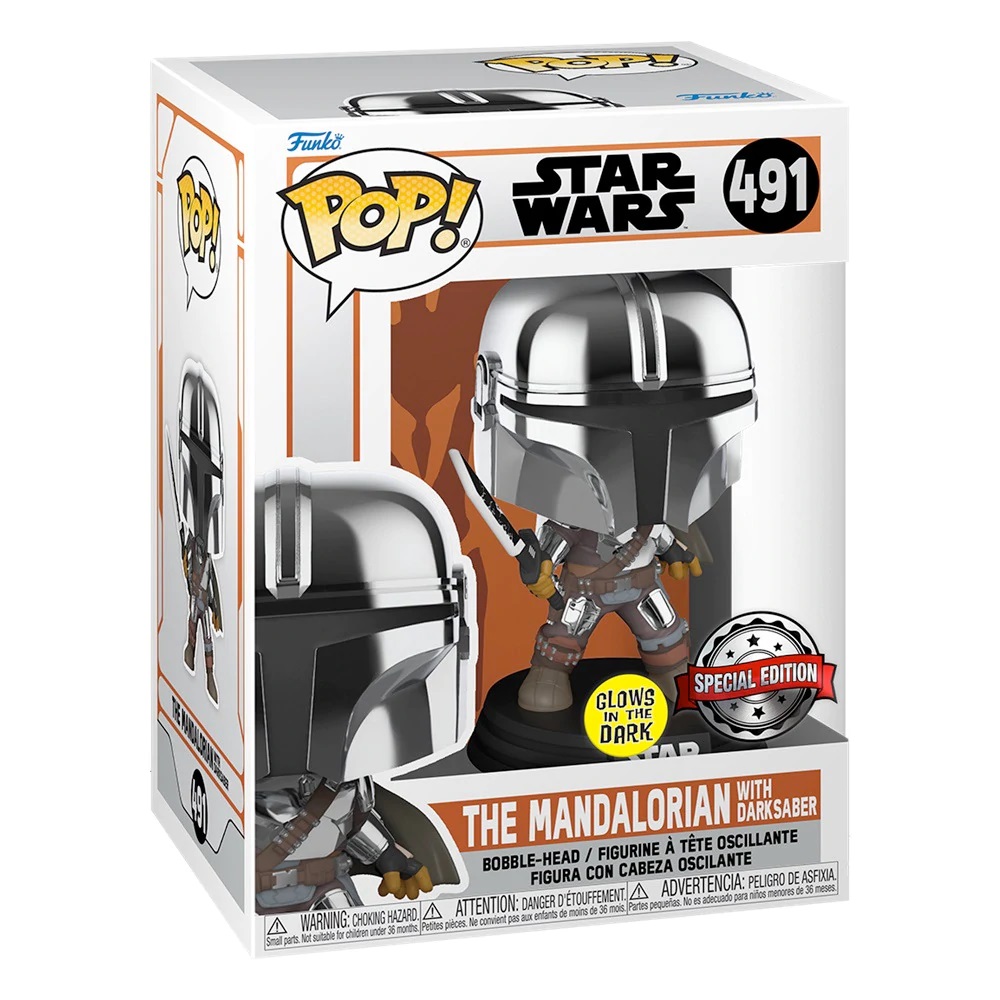 Funko POP! Star Wars Mandalorian con sable oscuro exclusivo Edición Especial