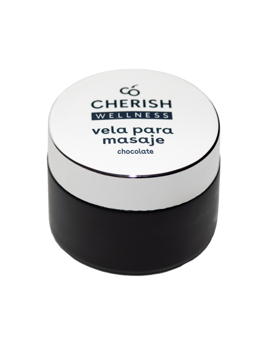 Vela Aromática Para Masaje Corporal CHERISH Chocolate y Jazmín Con Cera de Soya