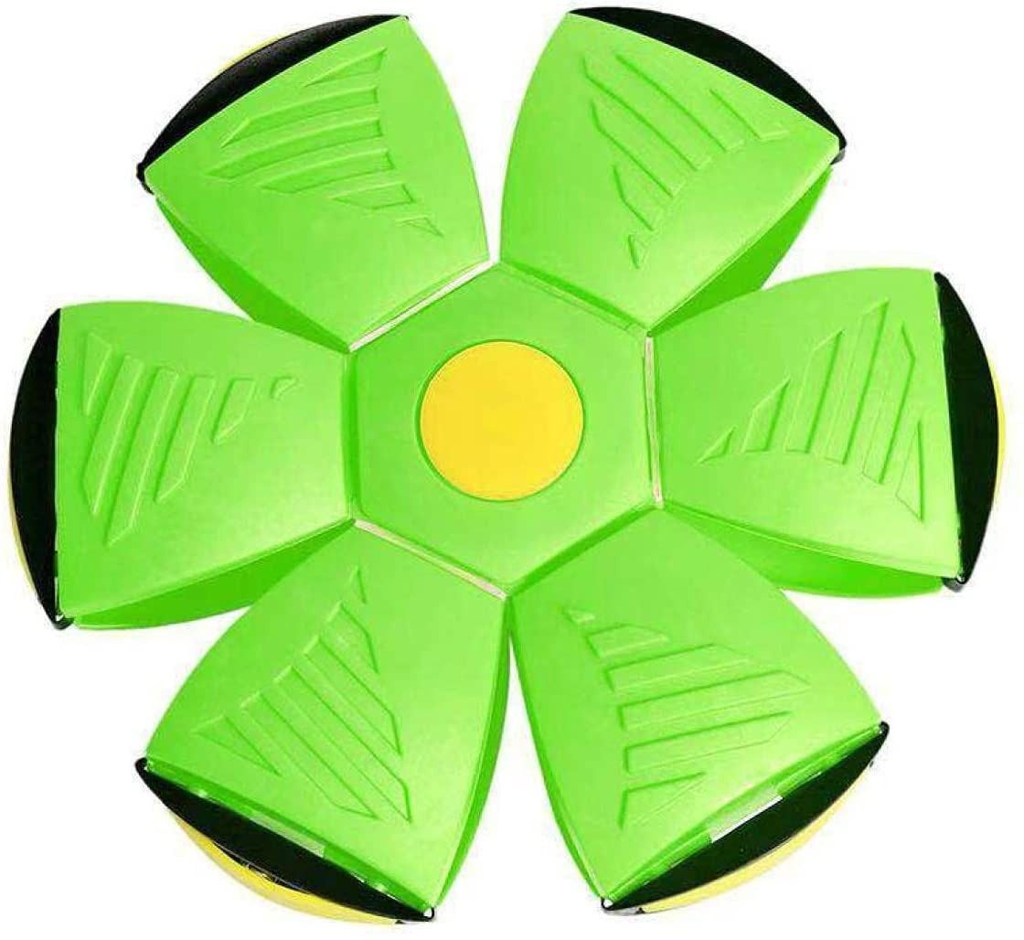 Pelota Juguete Disco Led Luminoso Y Música Frisbee Flat Ball Verde